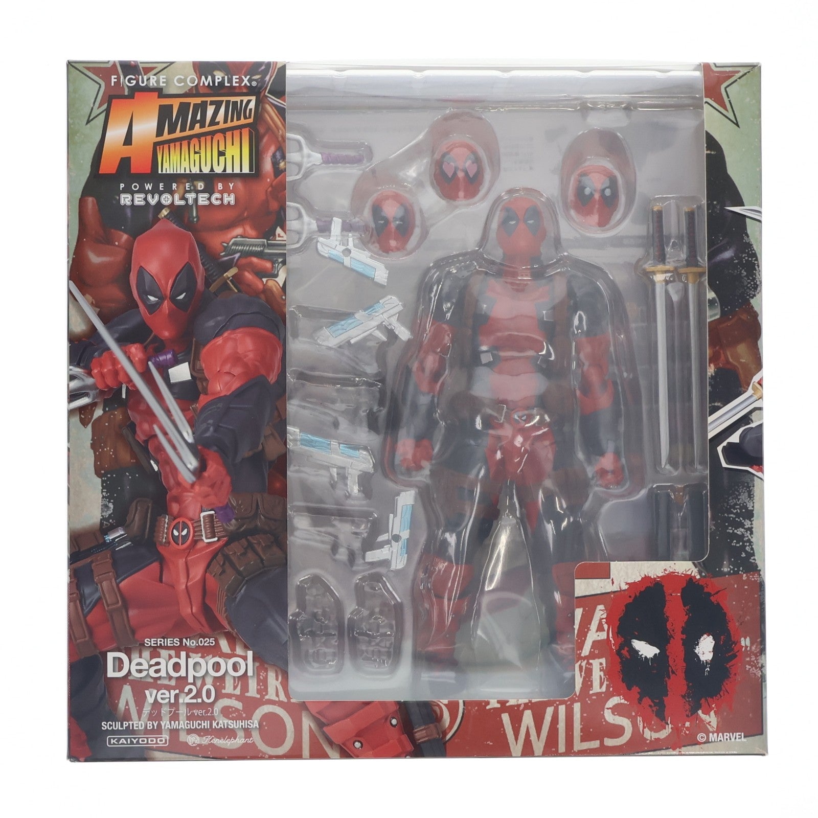 【中古即納】[FIG] フィギュアコンプレックス アメイジングヤマグチ No.025 Deadpool ver.2.0(デッドプール ver.2.0) 完成品 可動フィギュア 海洋堂(20220305)