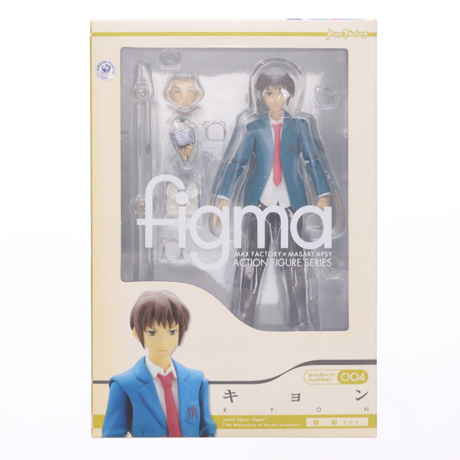 【中古即納】[FIG] figma(フィグマ) 004 キョン 制服ver. 涼宮ハルヒの憂鬱 完成品 可動フィギュア マックスファクトリー(20080712)
