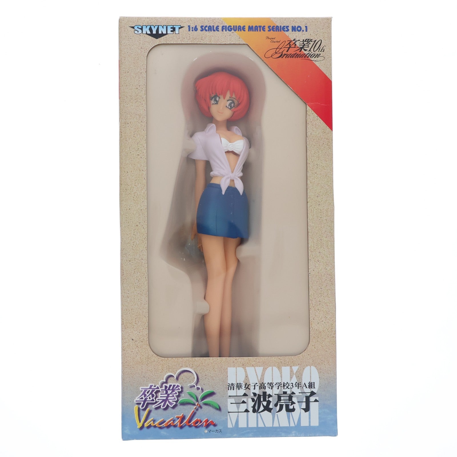 【中古即納】[SFT] SKYNET フィギュアメイトシリーズ NO.1 三波亮子(みなみりょうこ) 清華女子高等学校3年A組 卒業Vacation 1/6 完成品 ソフビフィギュア アオシマ(19991231)