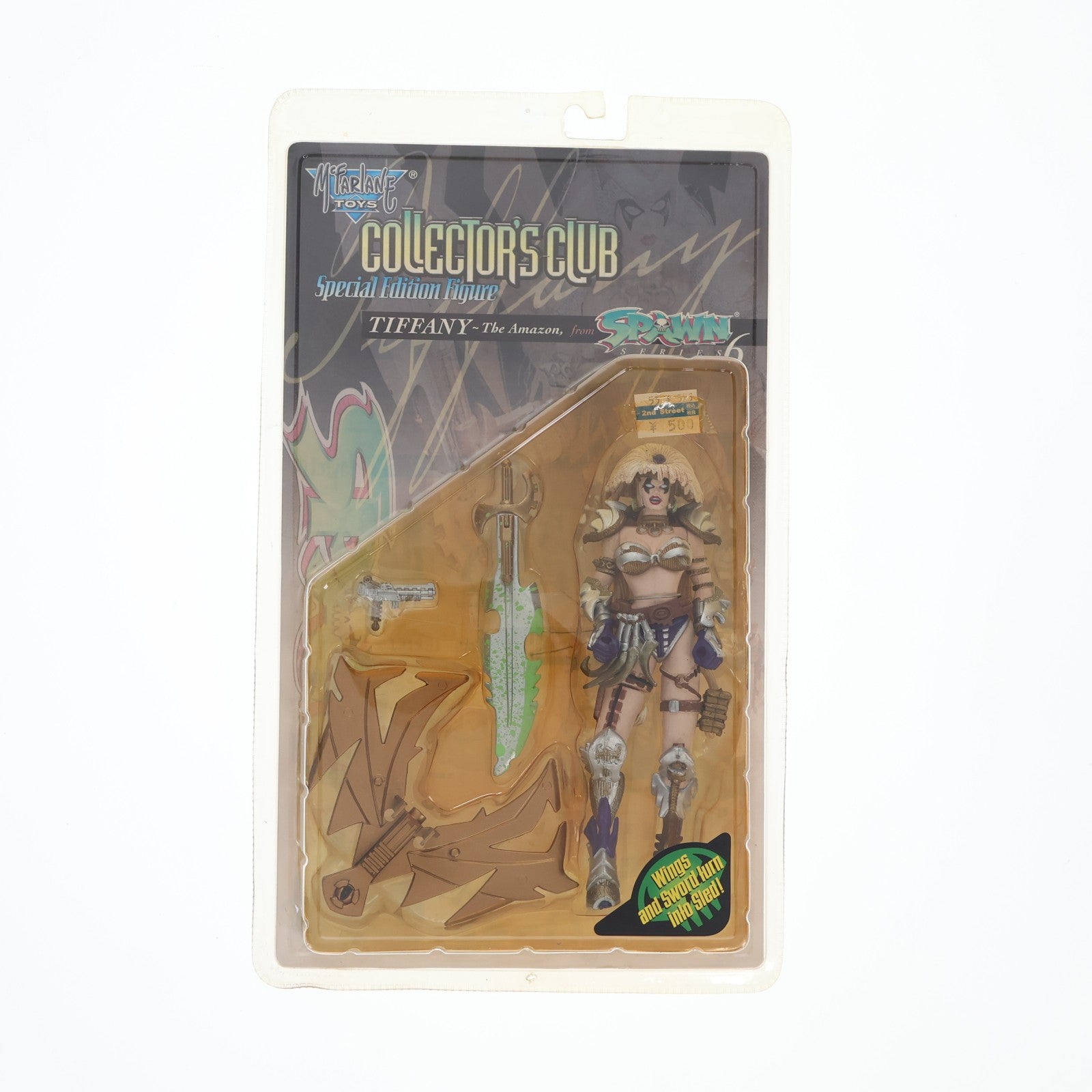 【中古即納】[FIG] スポーン・ウルトラ・アクションフィギュア SPAWN COLLECTOR'S CLUB スペシャルエディション ティファニー ザ・アマゾン(刃黄緑) 完成品 可動フィギュア マクファーレン・トイズ(19991231)