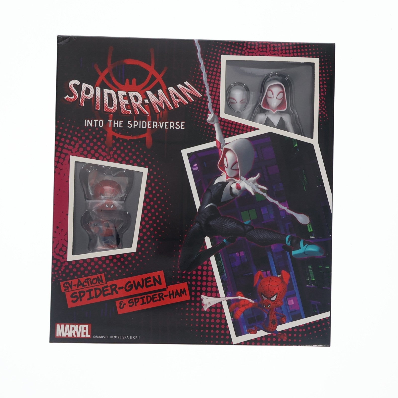 【中古即納】[FIG] SVアクション スパイダー・グウェン&スパイダー・ハム スパイダーマン:スパイダーバース 完成品 可動フィギュア 千値練(せんちねる)(20230611)