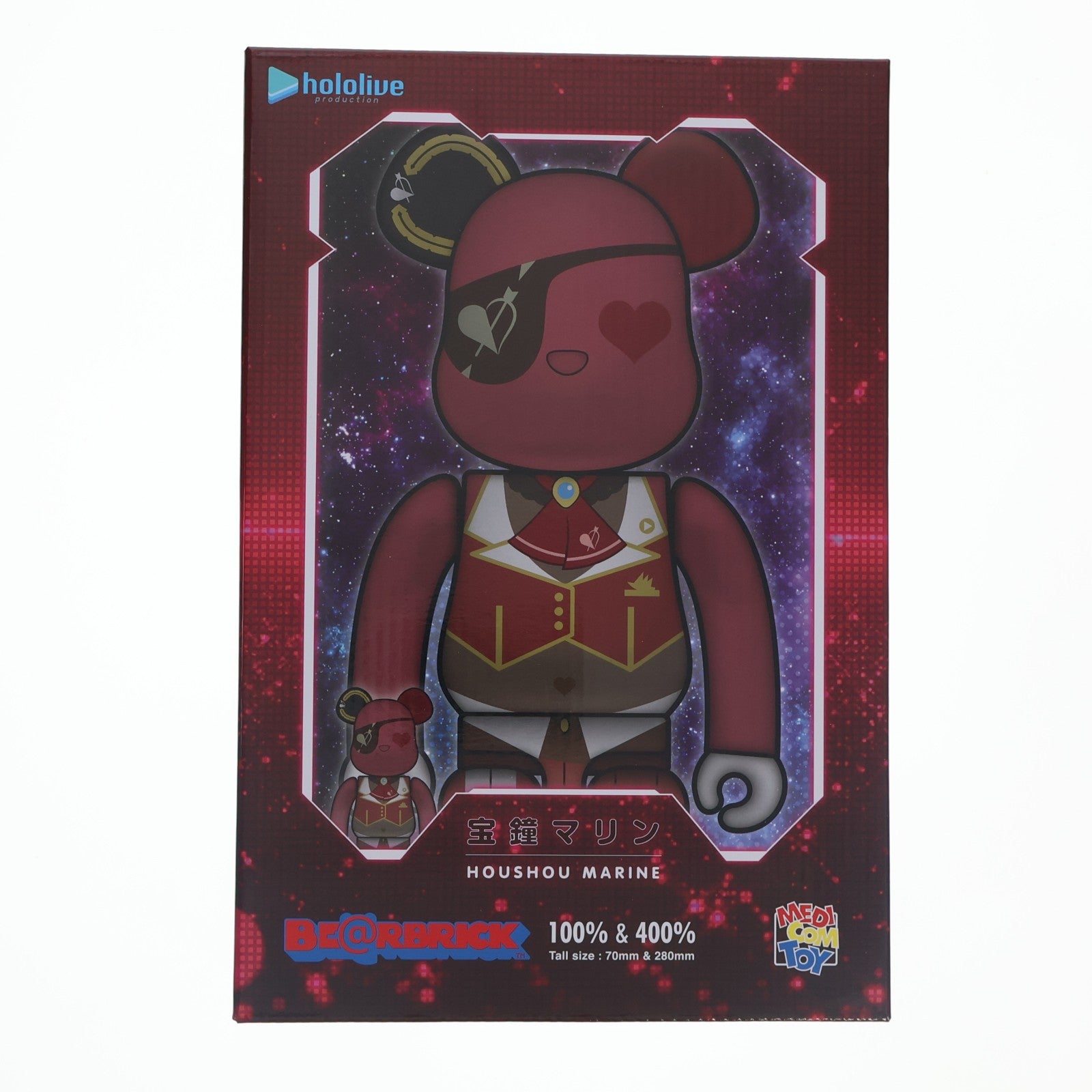 【中古即納】[FIG] BE@RBRICK(ベアブリック) 宝鐘マリン 100%&400% hololive × BE@RBRICK 完成品 可動フィギュア hololive production OFFICIAL SHOP限定 メディコム・トイ(20241024)
