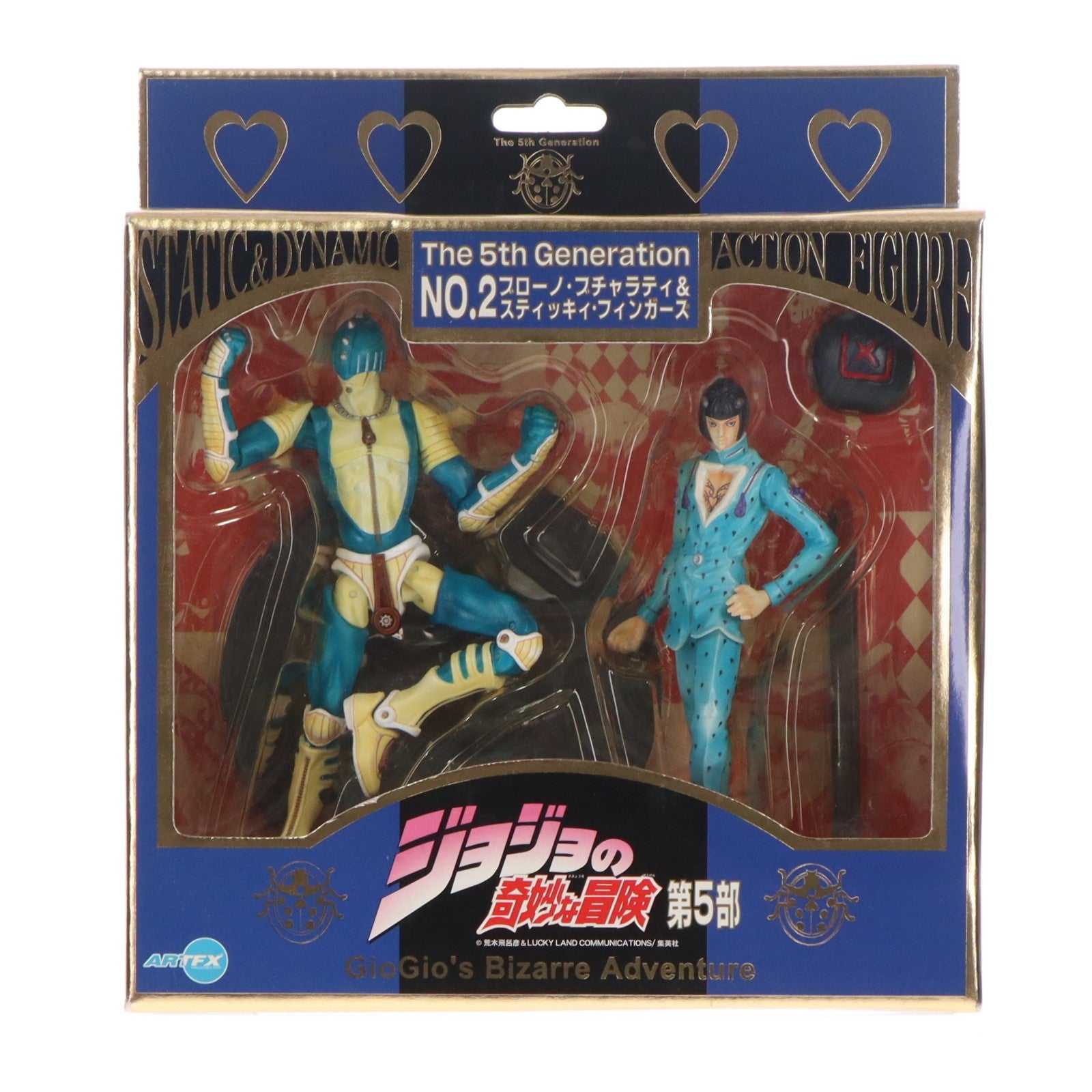 【中古即納】[FIG] ARTFX STATIC ＆ DYNAMIC アクションフィギュアシリーズ ブローノ・ブチャラティ＆スティッキィ・フィンガーズ ジョジョ コトブキヤ(20011130)