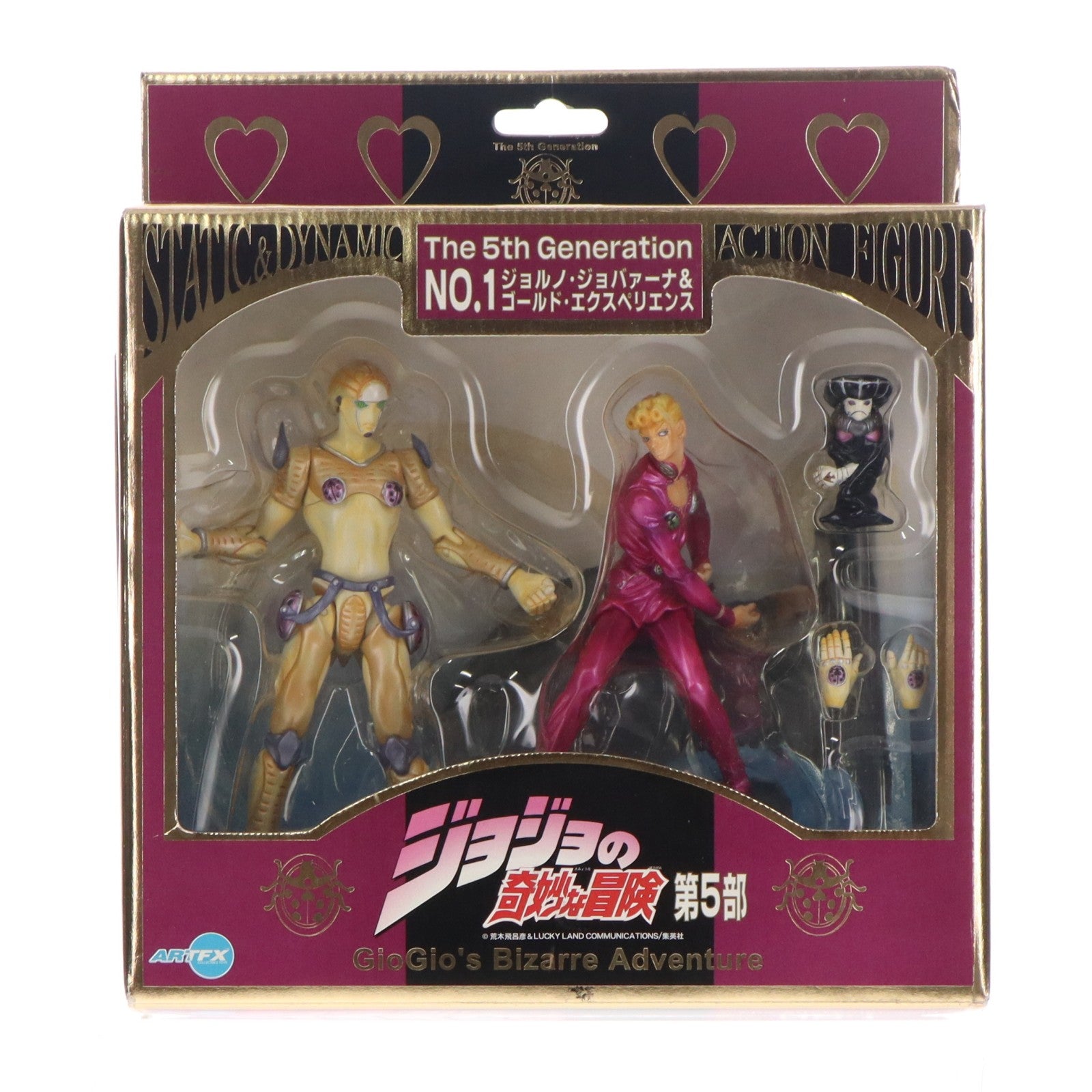 【中古即納】[FIG] ARTFX STATIC＆DYNAMIC アクションフィギュアシリーズ ジョルノ・ジョバァーナ＆ゴールド・エクスペリエンス ジョジョ コトブキヤ(20011020)