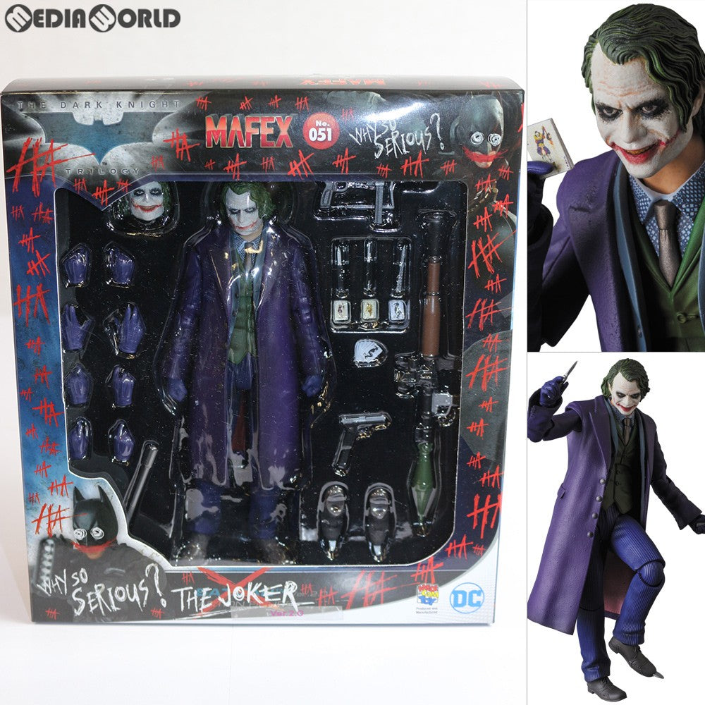 【中古即納】[FIG] マフェックス No.051 MAFEX THE JOKER(ジョーカー) Ver.2.0 THE DARK KNIGHT(ダークナイト) 完成品 可動フィギュア メディコム・トイ(20200119)