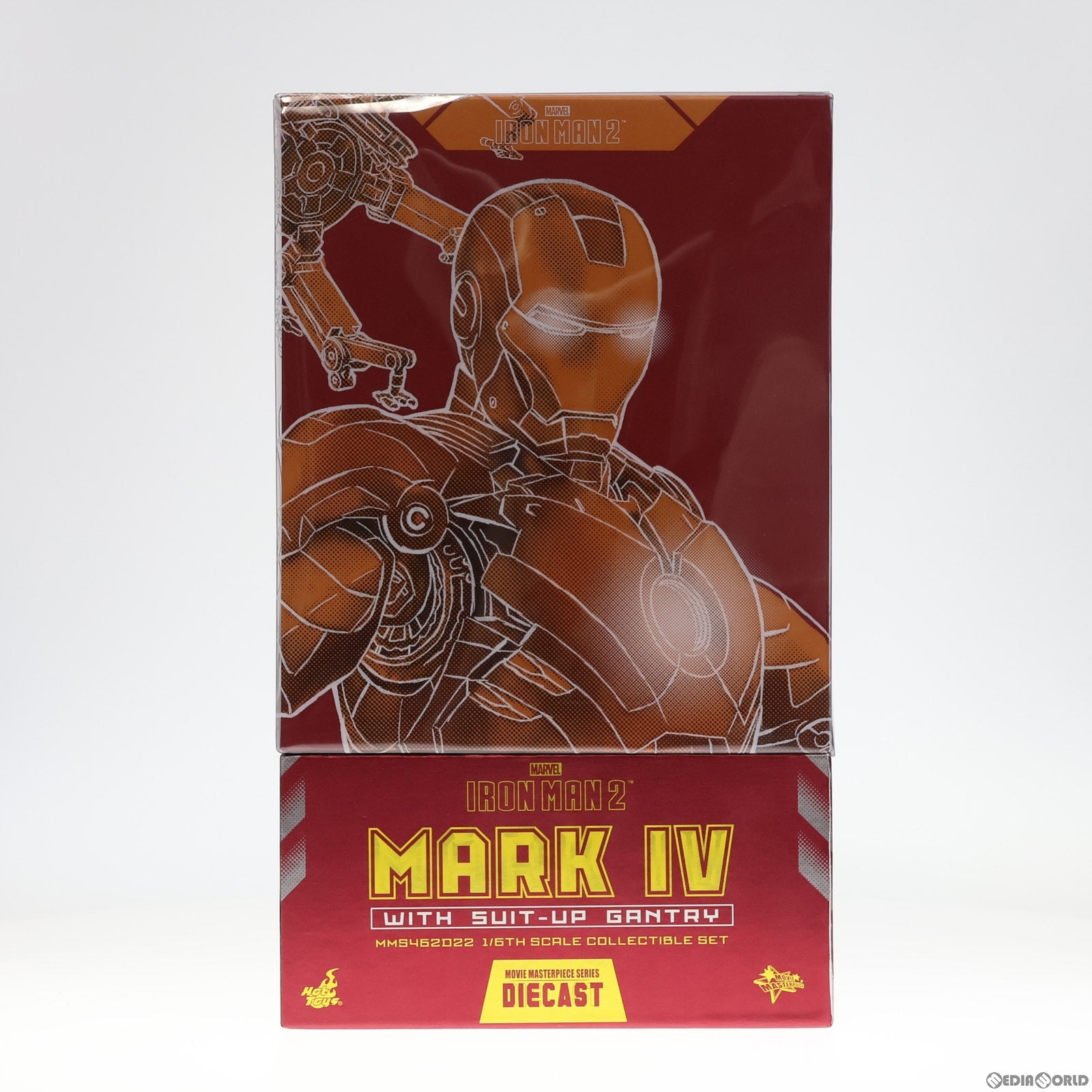 【中古即納】[FIG] ムービー・マスターピース DIECAST アイアンマン・マーク4(パワードスーツ装着機付き) アイアンマン2 1/6 フィギュア ホットトイズ(20180925)