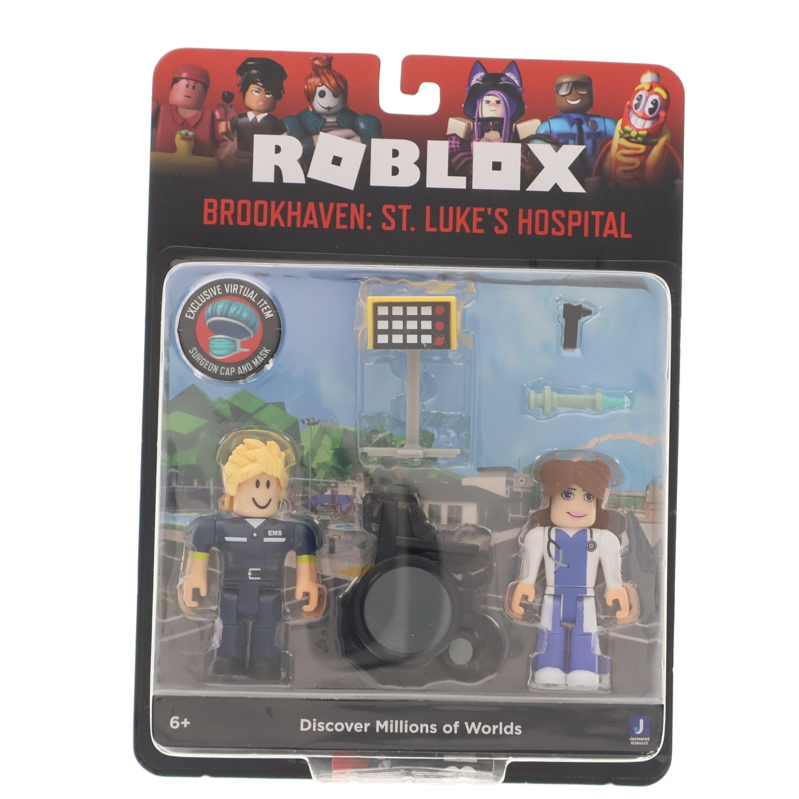 【中古即納】[FIG] ROBLOX(ロブロックス) ゲームパック Brookhaven: St. Luke's Hospital(ブルックヘブン:セントルークスホスピタル) 完成品 可動フィギュア Jazwares(ジャズウェアズ)(20221031)
