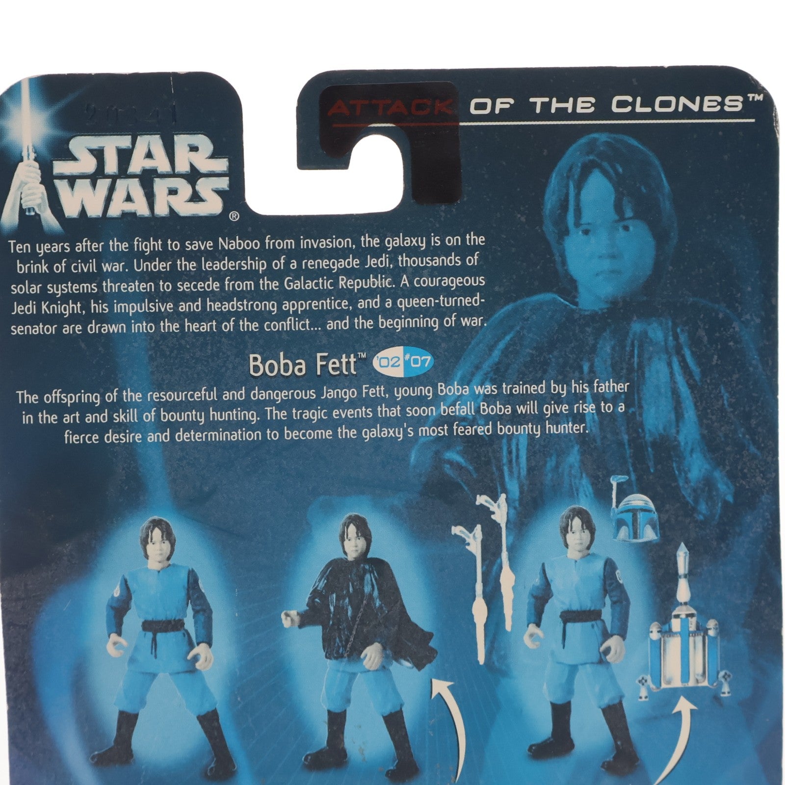 【中古即納】[FIG] スター・ウォーズ ベーシックフィギュア ボバ・フェット STAR WARS エピソード2/クローンの攻撃 完成品 可動フィギュア(海外流通版) ハズブロ(20051231)