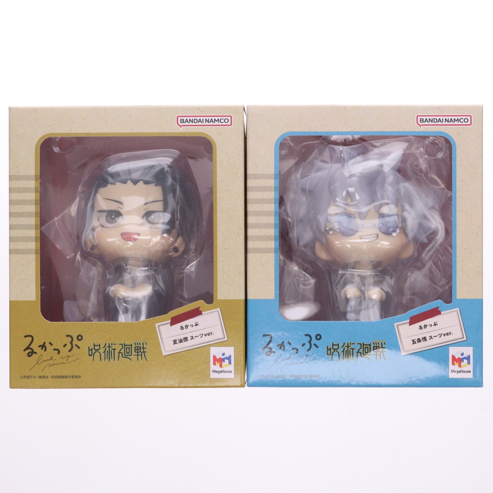 【中古即納】[FIG] オリジナルミニ座布団×2種付属 るかっぷ 五条悟&夏油傑(ごじょうさとる&げとうすぐる) スーツVer. セット 呪術廻戦 完成品 フィギュア メガトレショップ&プレミアムバンダイ限定 メガハウス(20240105)
