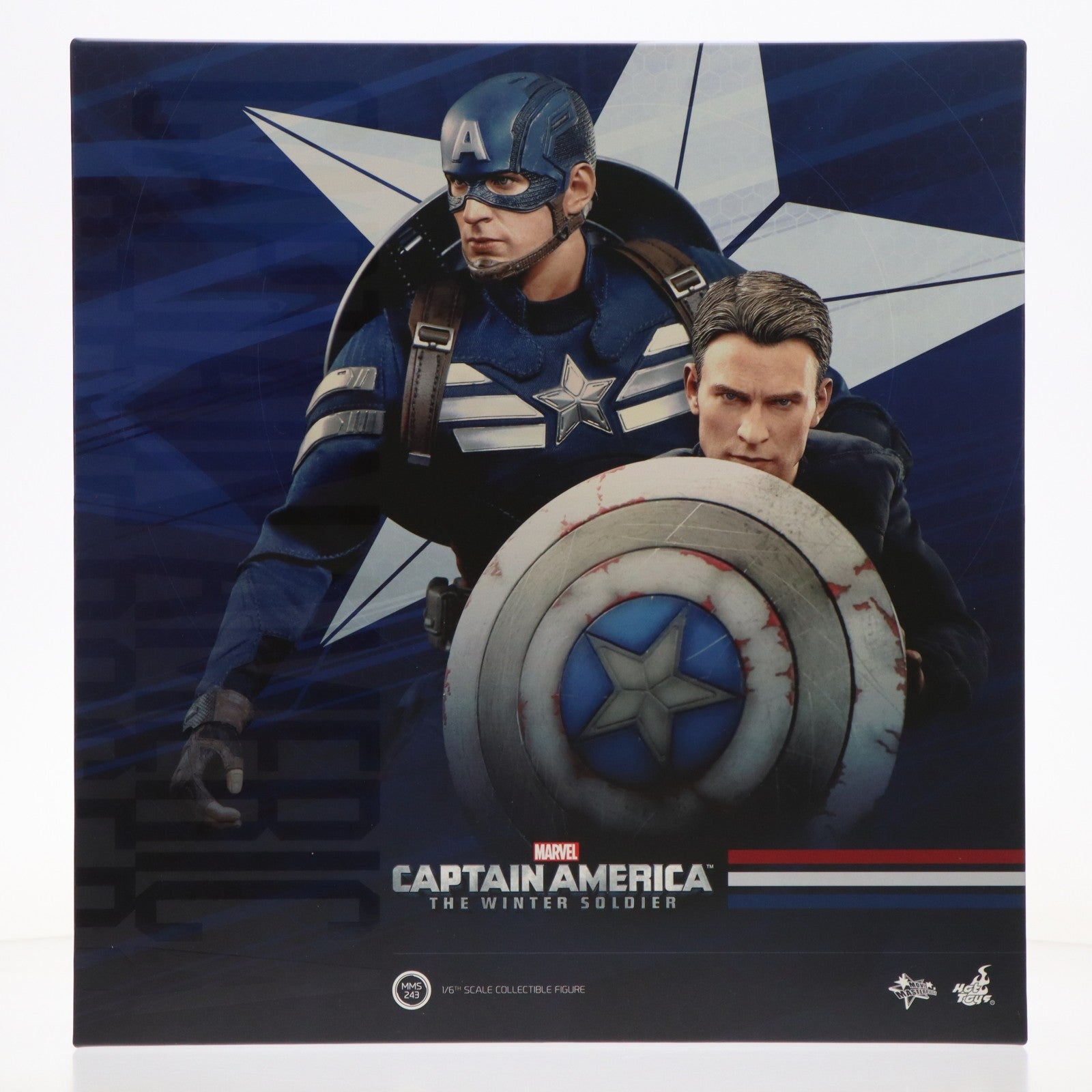 【中古即納】[FIG] ムービー・マスターピース キャプテン・アメリカ(ステルス・スーツ版)&スティーブ・ロジャース(2体セット) キャプテン・アメリカ/ウィンター・ソルジャー 1/6 完成品 可動フィギュア(MMS243) ホットトイズ(20141130)