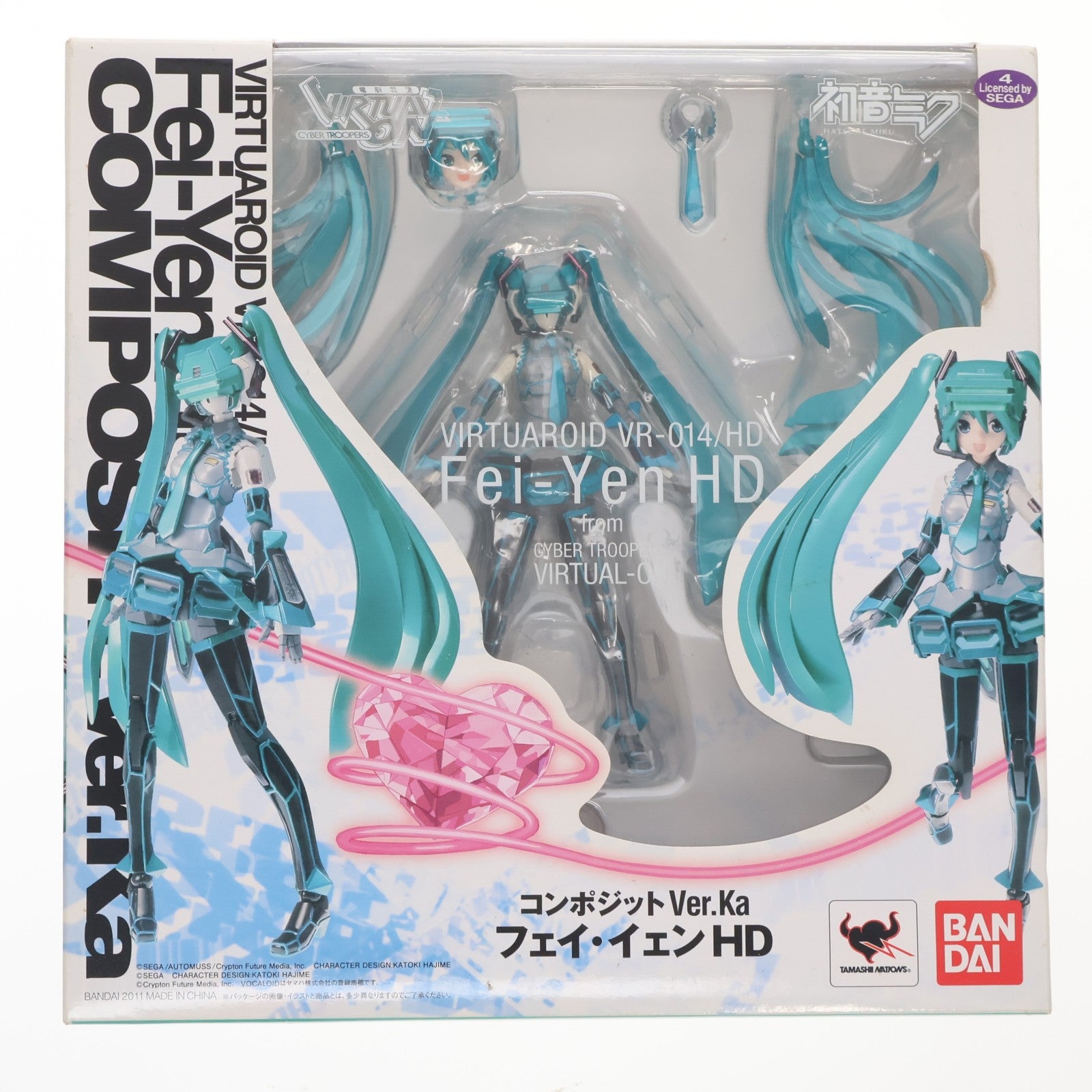 【中古即納】[FIG] COMPOSITE Ver.Ka(コンポジット バージョンケーエー)  VIRTUAROID VR-014/HD フェイ・イェンHD 電脳戦機バーチャロン キャラクター・ボーカル・シリーズ01 初音ミク 完成品 可動フィギュア バンダイ(20111126)