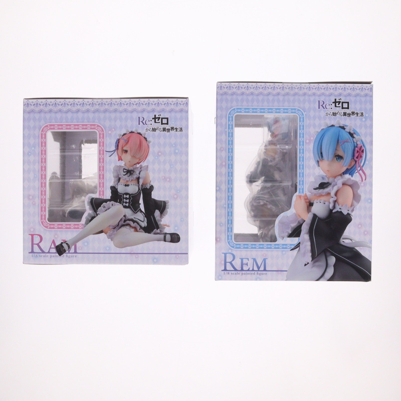 【中古即納】[FIG] 電撃屋限定 レム&ラム 電撃スペシャルセット Re:ゼロから始める異世界生活 1/8 完成品 フィギュア リボルブ(20180331)