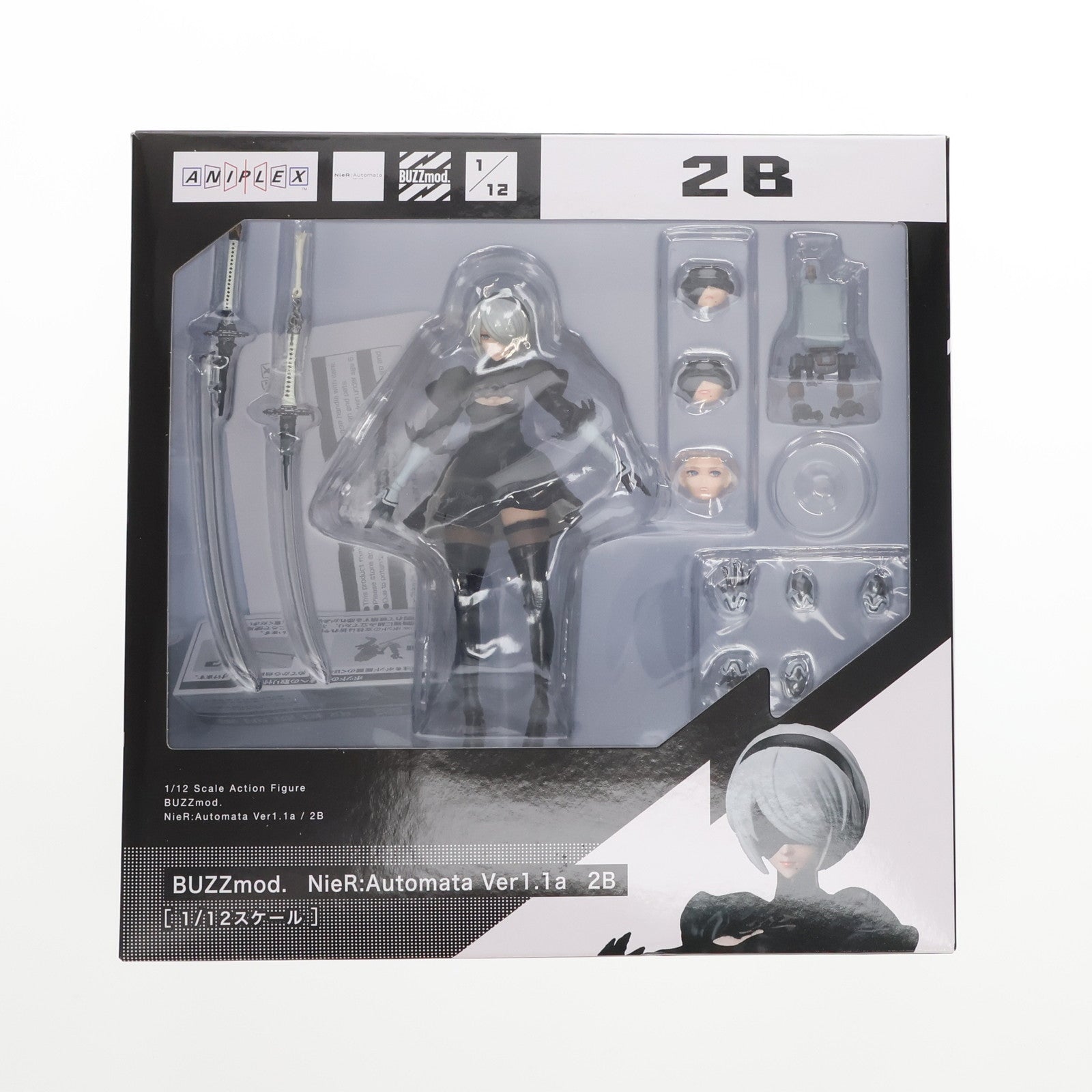 【中古即納】[FIG] アニプレックスオンライン限定特典付属 BUZZmod.(バズモッド) 2B NieR:Automata(ニーア オートマタ) Ver1.1a 1/12 完成品 可動フィギュア アニプレックス(20240127)