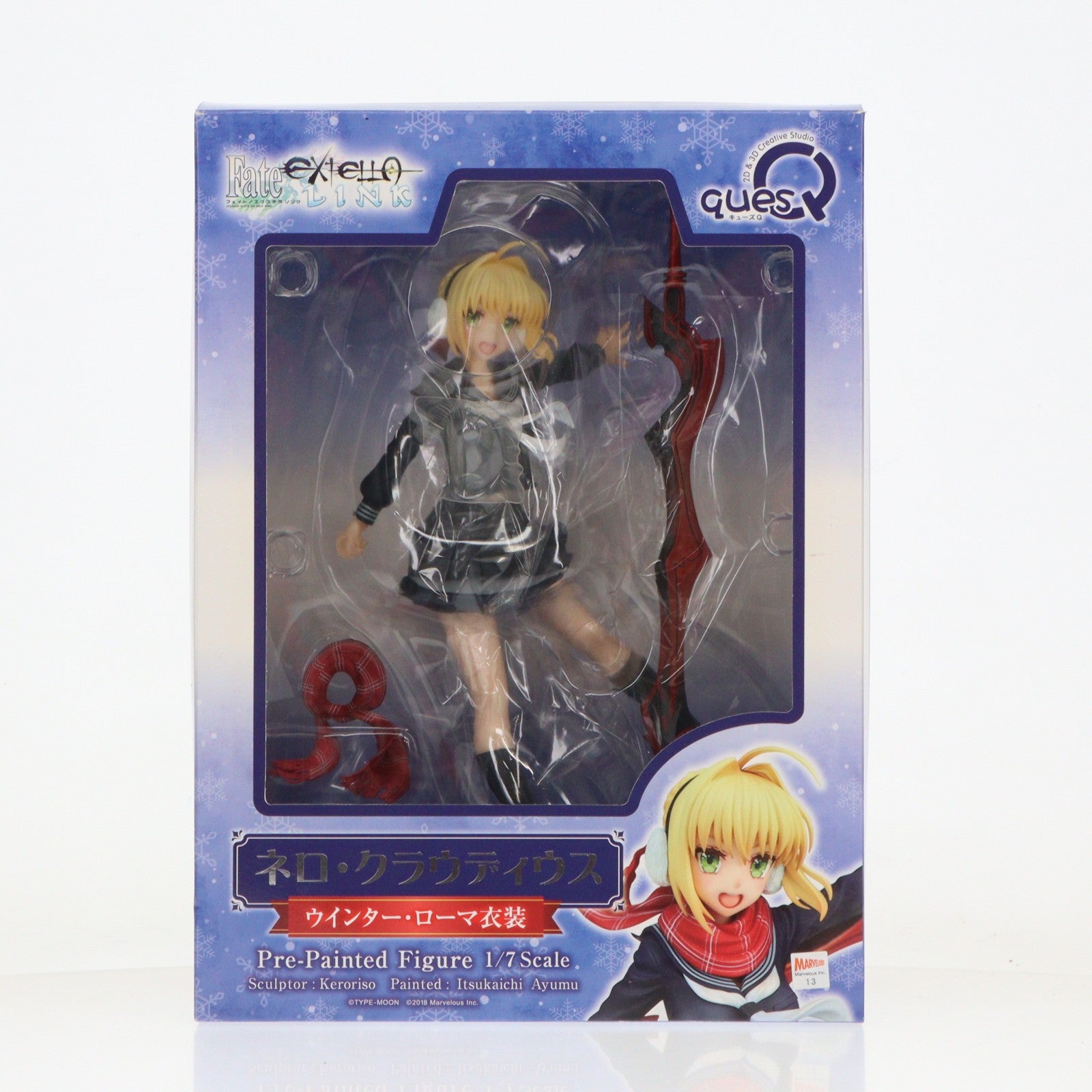 【中古即納】[FIG] ネロ・クラウディウス ウインター・ローマ衣装 Fate/EXTELLA LINK(フェイト/エクステラ リンク) 1/7 完成品 フィギュア ローソン&HMV限定 キューズQ(20201231)
