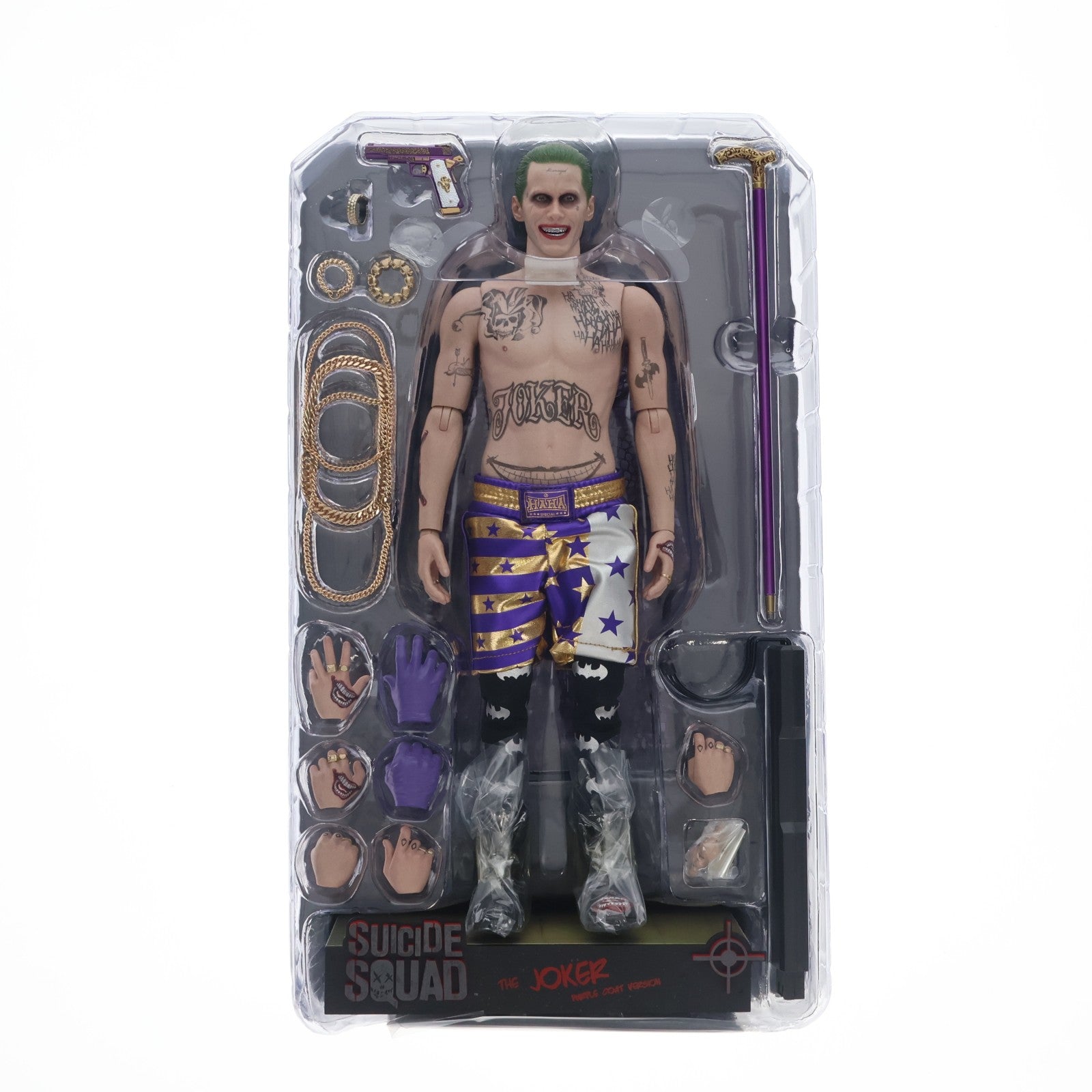 【中古即納】[FIG] トイサピエンス限定 ムービー・マスターピース ジョーカー(パープル・コート版)[ボーナスアクセサリー付き] スーサイド・スクワッド 1/6 完成品 可動フィギュア(MM#382b) ホットトイズ(20170630)