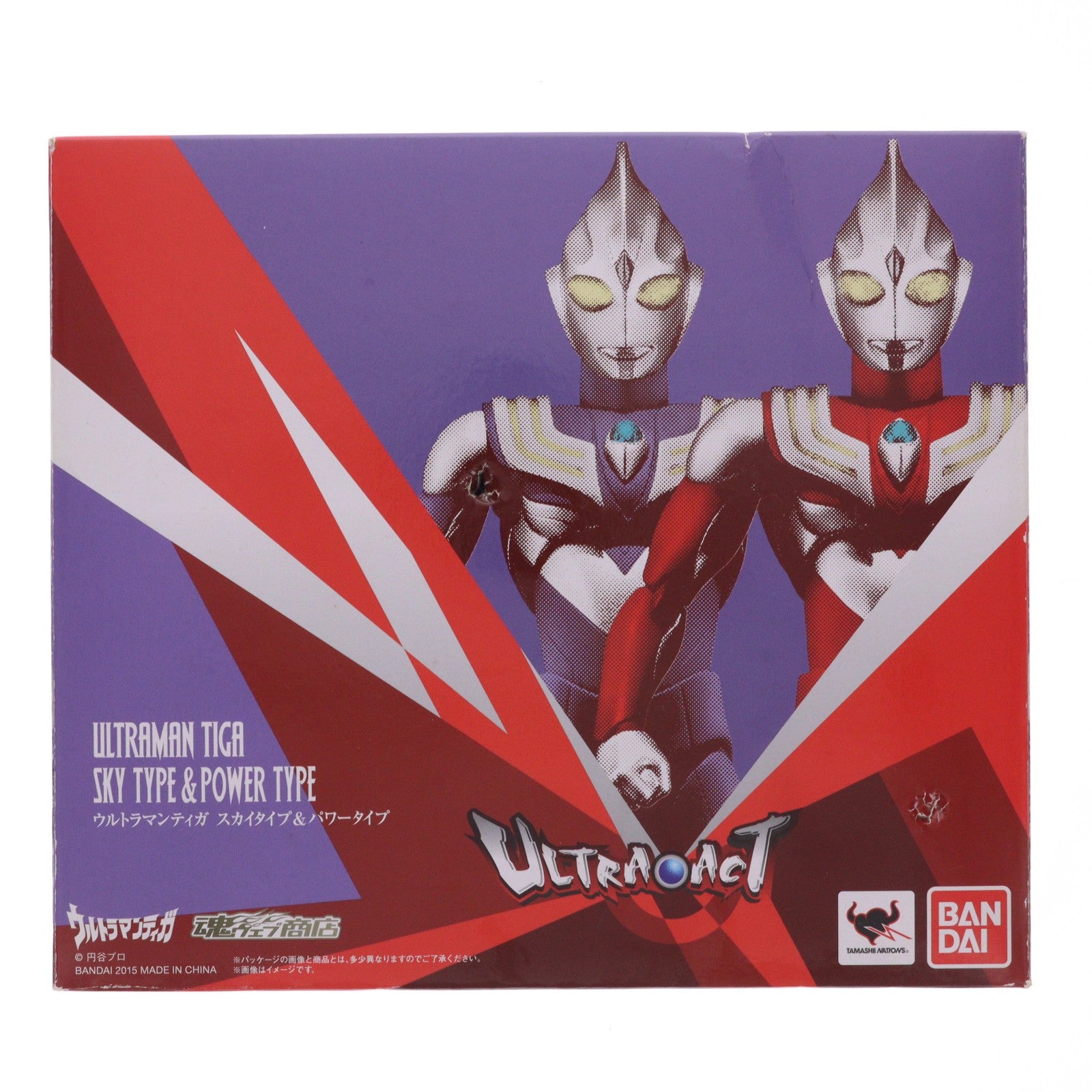 【中古即納】[FIG] 魂ウェブ商店限定 ULTRA-ACT(ウルトラアクト) ウルトラマンティガ スカイタイプ&パワータイプ 完成品 可動フィギュア バンダイ(20150630)