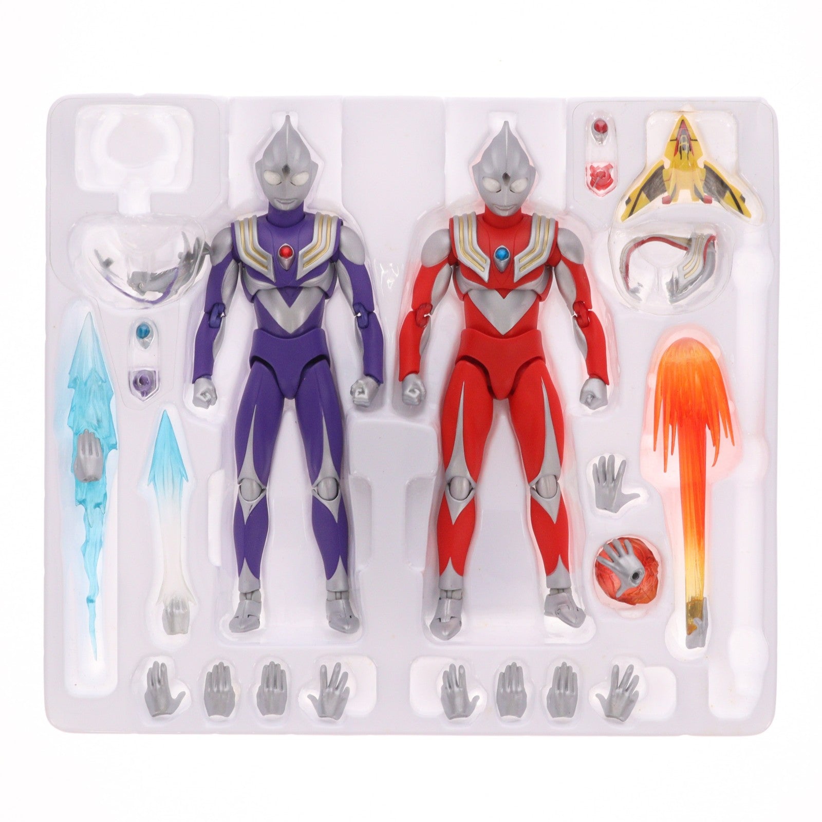 【中古即納】[FIG] 魂ウェブ商店限定 ULTRA-ACT(ウルトラアクト) ウルトラマンティガ スカイタイプ&パワータイプ 完成品 可動フィギュア バンダイ(20150630)