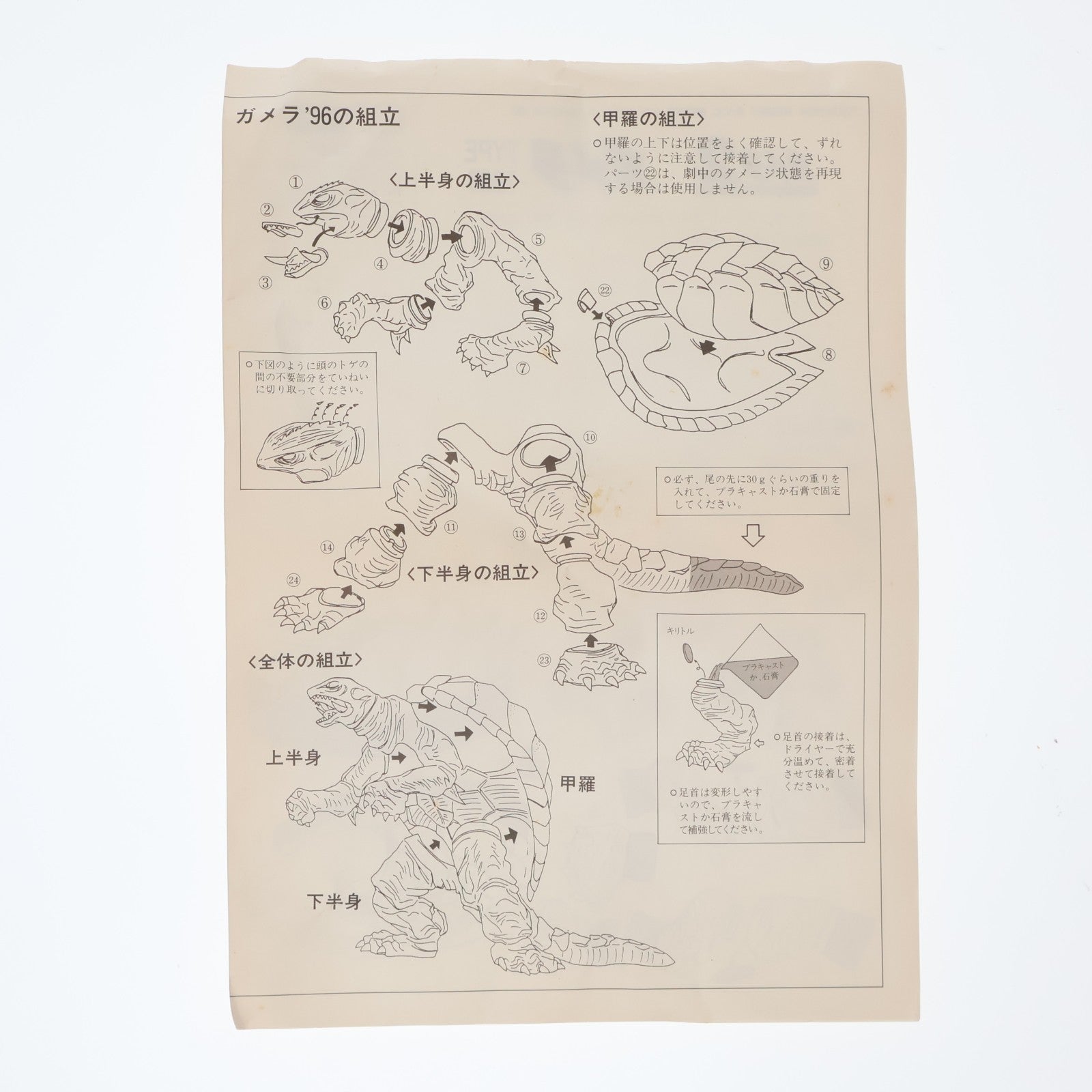 【中古即納】[FIG] ガメラ TYPE 1996 ガメラ2 レギオン襲来 1/350 PVC組立モデルキット フィギュア(SVM-34) ツクダホビー(19961231)