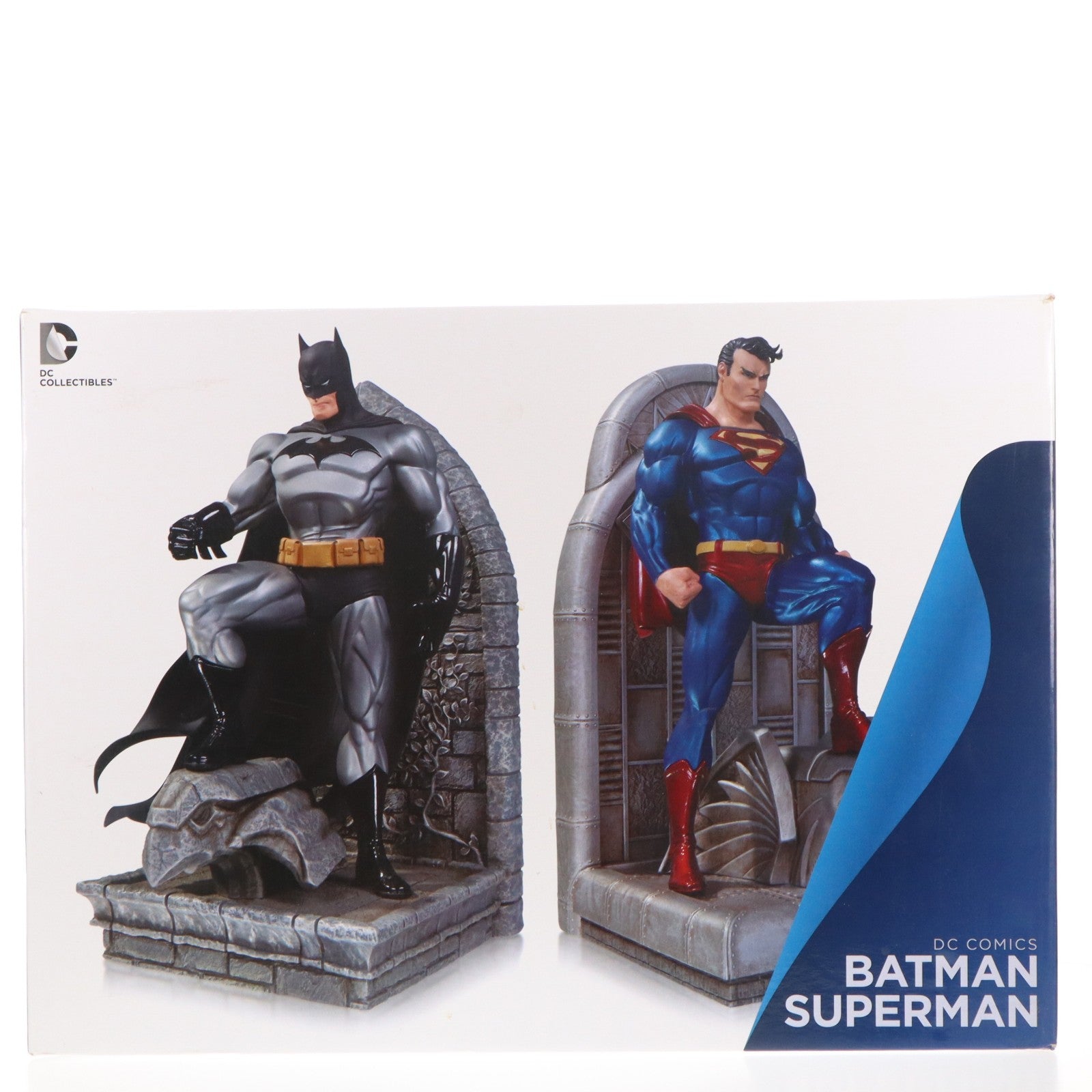 【中古即納】[FIG] スーパーマン&バットマン ブックエンド DCコミックス スタチュー 完成品 フィギュア(海外流通版) DCコレクタブルズ(DCダイレクト)(20150630)