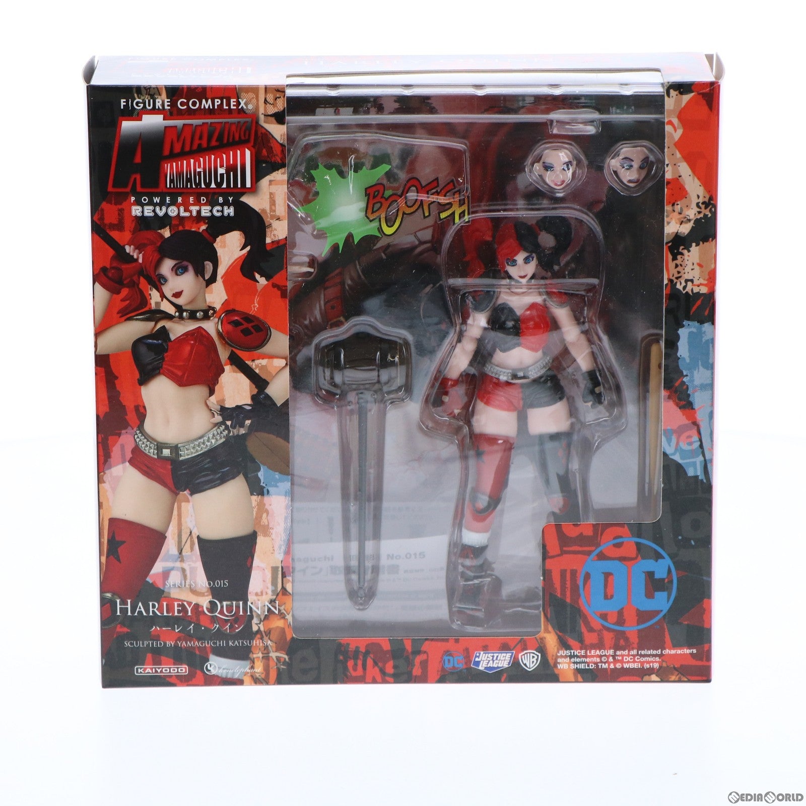【中古即納】[FIG] フィギュアコンプレックス アメイジングヤマグチ No.015 ハーレイ・クイン DCコミックス 完成品 可動フィギュア 海洋堂/ケンエレファント(20191222)