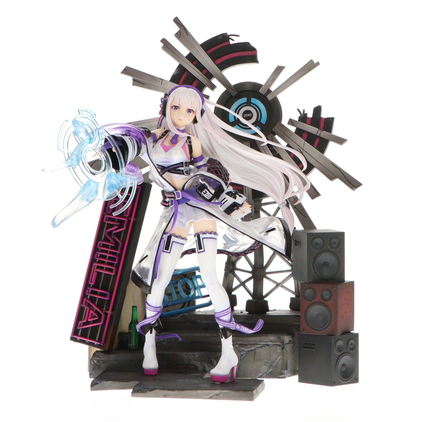 【中古即納】[FIG] 単体購入特典付属 SHIBUYA SCRAMBLE FIGURE エミリア -Neon City Ver.- Re:ゼロから始める異世界生活 1/7 完成品 フィギュア eStream Store&Amazon限定 eStream/アルファサテライト(20220630)