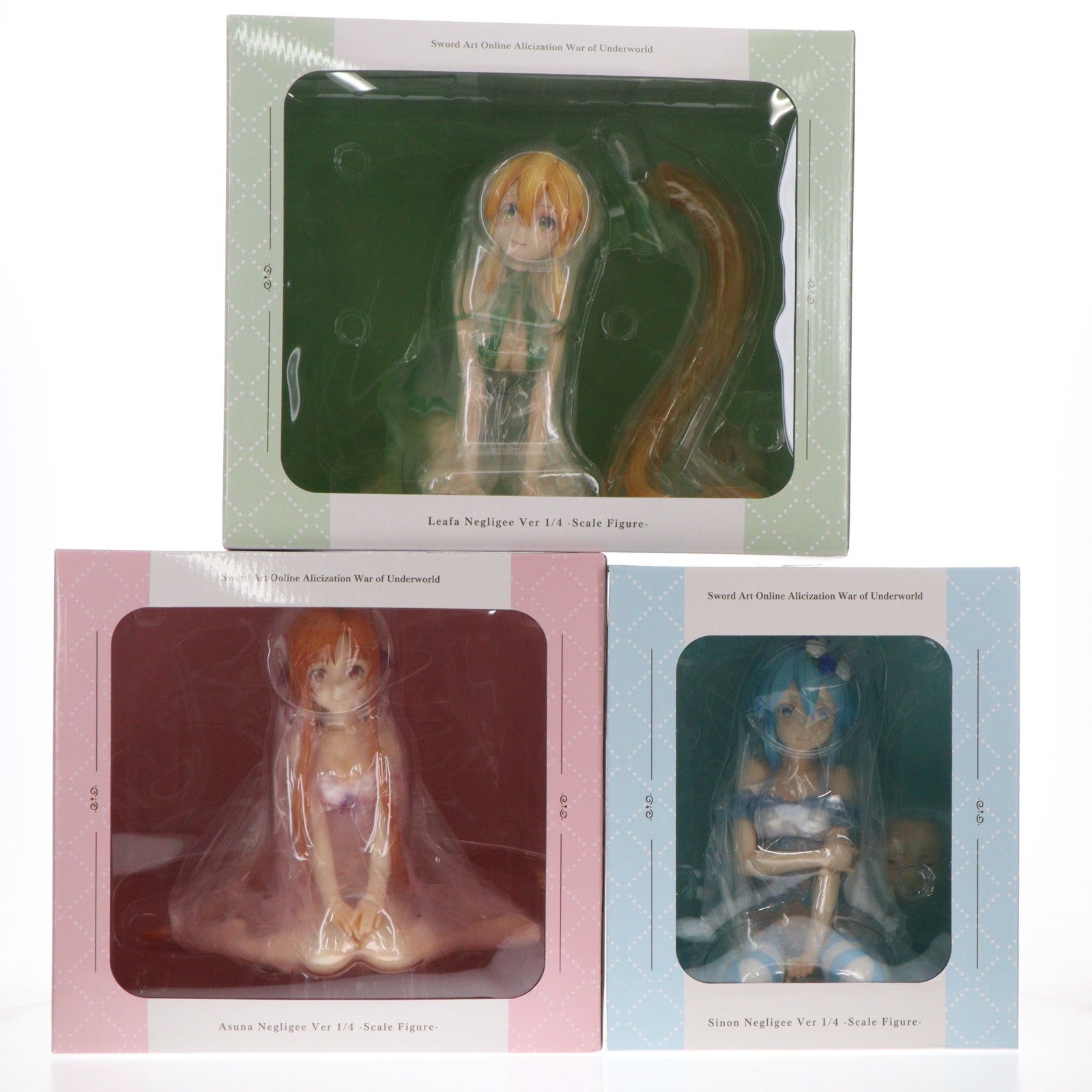 【中古即納】[FIG] アベマショッピング&eStream Store限定3体購入特典付属 SHIBUYA SCRAMBLE FIGURE アスナ&シノン&リーファ ネグリジェVer. 3体セット ソードアート・オンライン 1/4 完成品 フィギュア eStream/アルファサテライト(20210831)