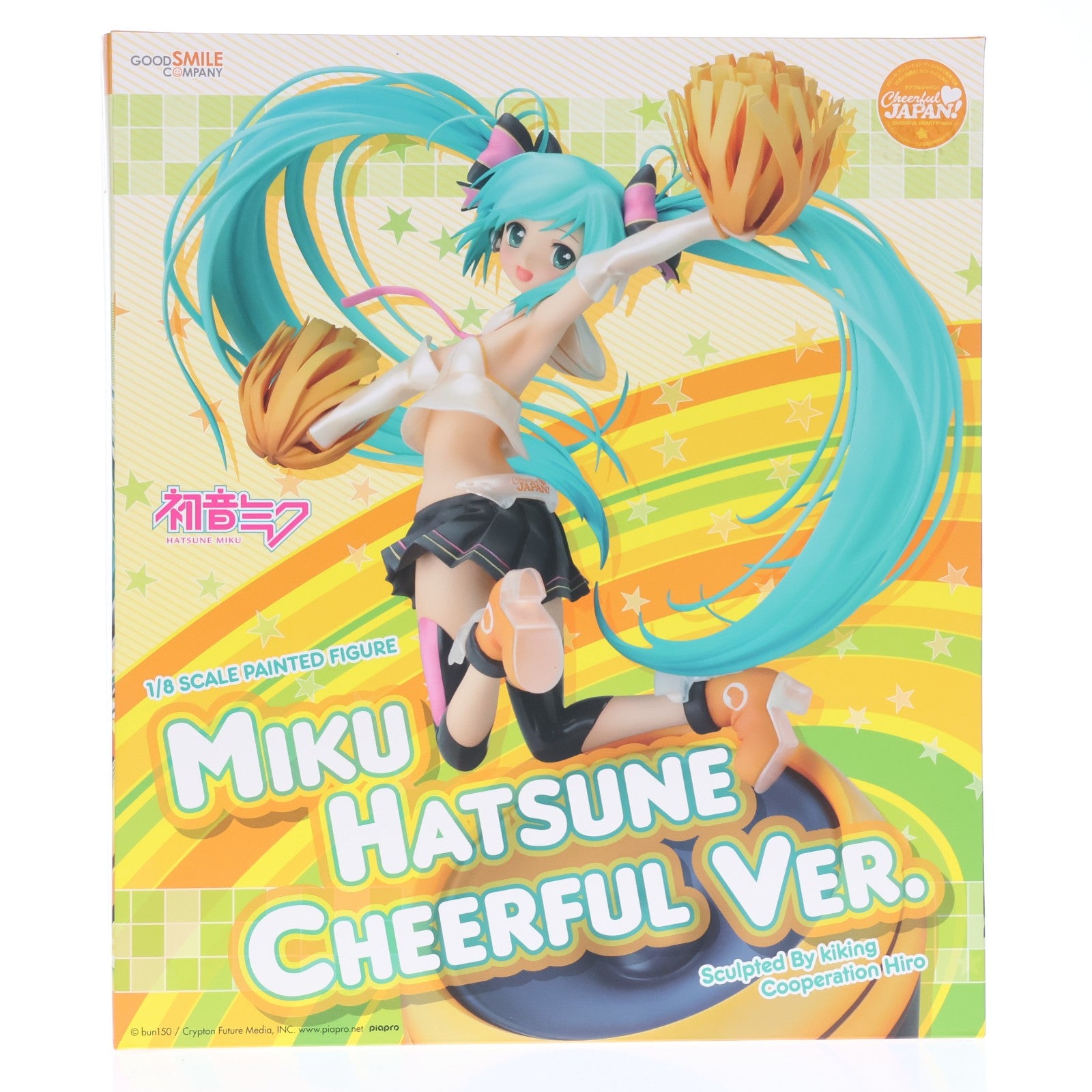 【中古即納】[FIG] GOODSMILE ONLINE SHOP限定 初音ミク Cheerful Ver.(2016年版) キャラクター・ボーカル・シリーズ01 初音ミク 1/8 完成品 フィギュア グッドスマイルカンパニー(20120915)