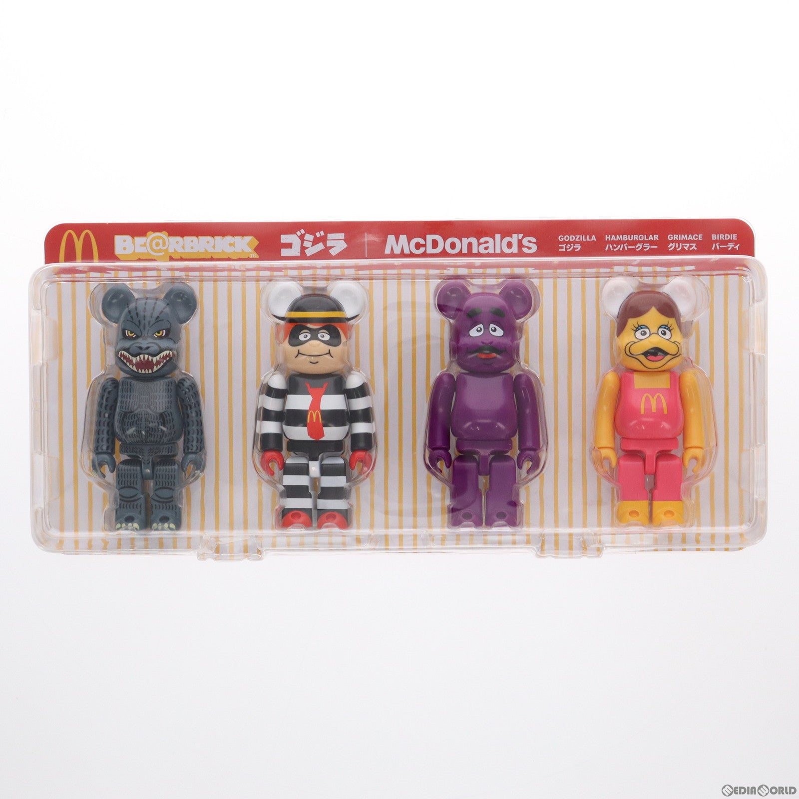 【中古即納】[FIG] マクドナルド限定 BE@RBRICK(ベアブリック) ゴジラVSマクドナルド 150% 4体セット 完成品 可動フィギュア メディコム・トイ(20240115)