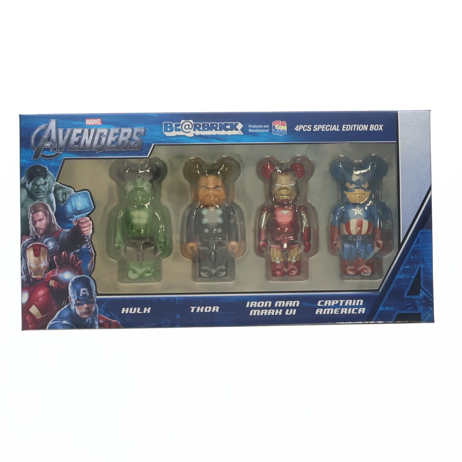 【中古即納】[FIG] (フィギュア単品) BE@RBRICK(ベアブリック) アベンジャーズ 4体セット 前売り券特典 完成品 可動フィギュア メディコム・トイ(20120630)