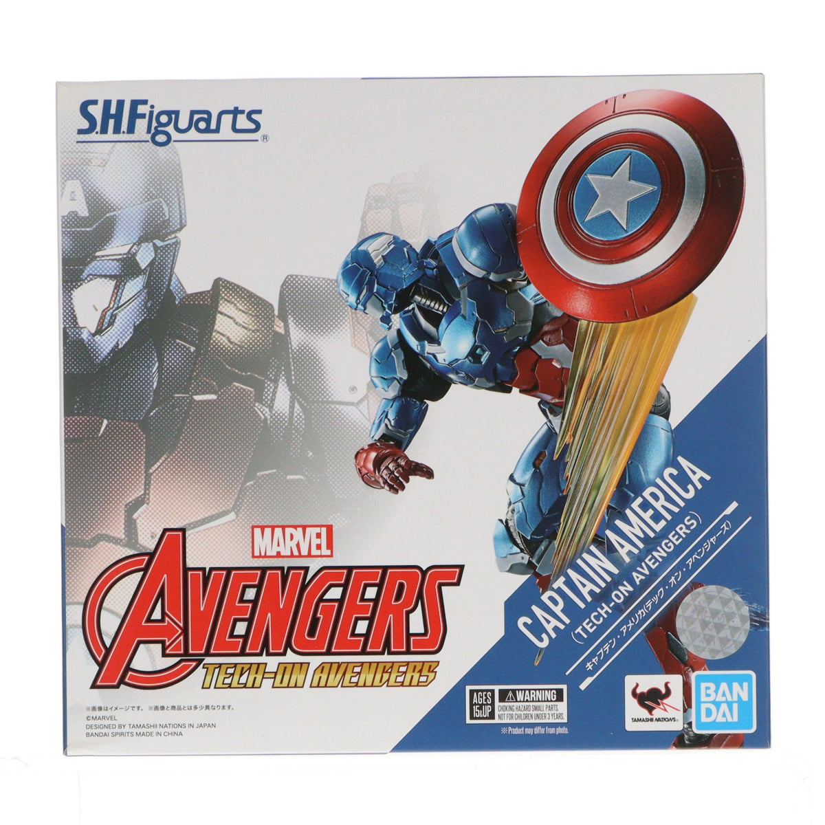 【中古即納】[FIG] S.H.Figuarts(フィギュアーツ) キャプテン・アメリカ(テック・オン・アベンジャーズ) TECH-ON AVENGERS 完成品 可動フィギュア バンダイスピリッツ(20220528)