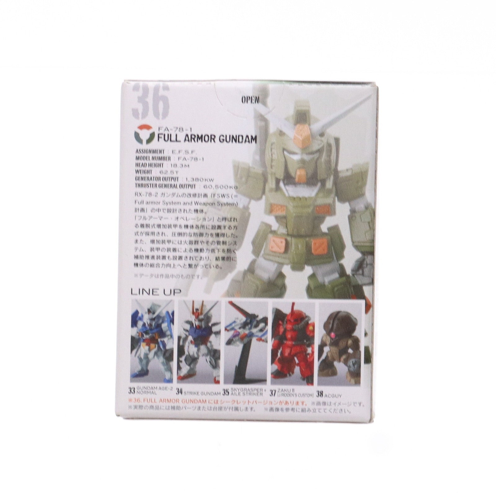 【中古即納】[FIG] (単品)(食玩) FW GUNDAM CONVERGE(ガンダムコンバージ) ♯6 フルアーマーガンダム(ノーマル) 機動戦士ガンダムMSV(モビルスーツバリエーション) フィギュア バンダイ(20120219)