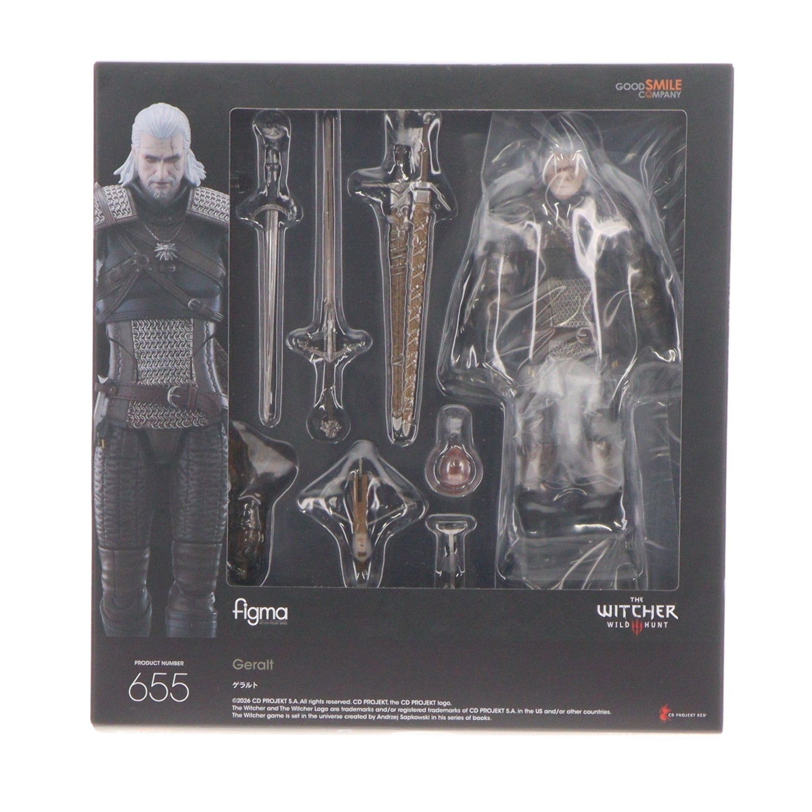 【中古即納】[FIG] figma(フィグマ) 655 ゲラルト ウィッチャー3 ワイルドハント 完成品 可動フィギュア グッドスマイルカンパニー公式ショップ&一部オンライン限定 グッドスマイルカンパニー(20230630)