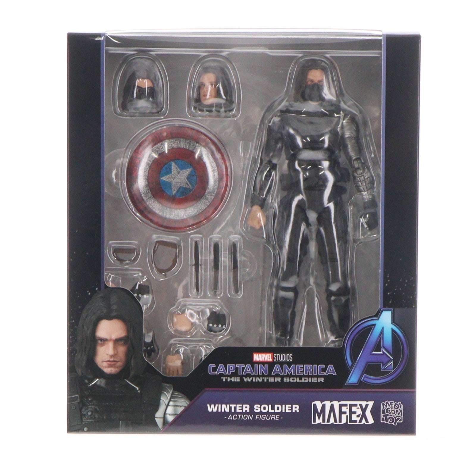 【中古即納】[FIG] マフェックス No.203 MAFEX WINTER SOLDIER(ウィンター・ソルジャー) キャプテン・アメリカ/ウィンター・ソルジャー 完成品 可動フィギュア メディコム・トイ(20240502)