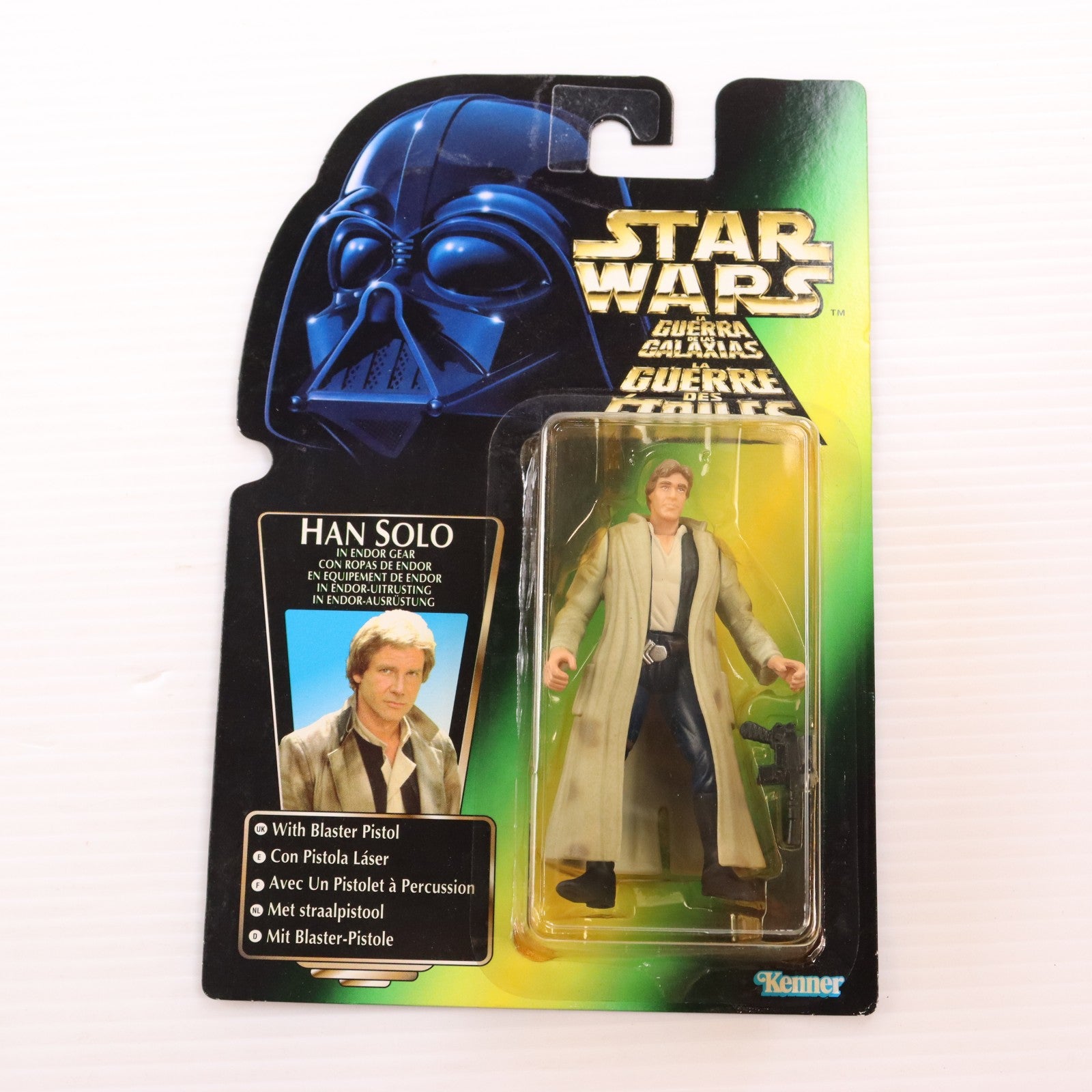 【中古即納】[FIG] スター・ウォーズ パワー・オブ・ザ・フォース ベーシックフィギュア ハン・ソロ イン エンドア ギア マルチランゲージ版 STAR WARS 完成品 可動フィギュア Kenner(ケナー)/ハズブロージャパン(19971231)