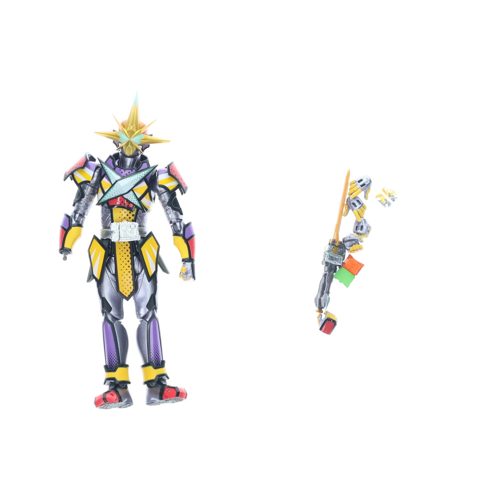 【中古即納】[FIG] 魂ウェブ商店限定 S.H.Figuarts(フィギュアーツ) 仮面ライダー最光 金の武器 銀の武器/エックスソードマン 仮面ライダーセイバー/聖刃 完成品 可動フィギュア バンダイスピリッツ(20211031)