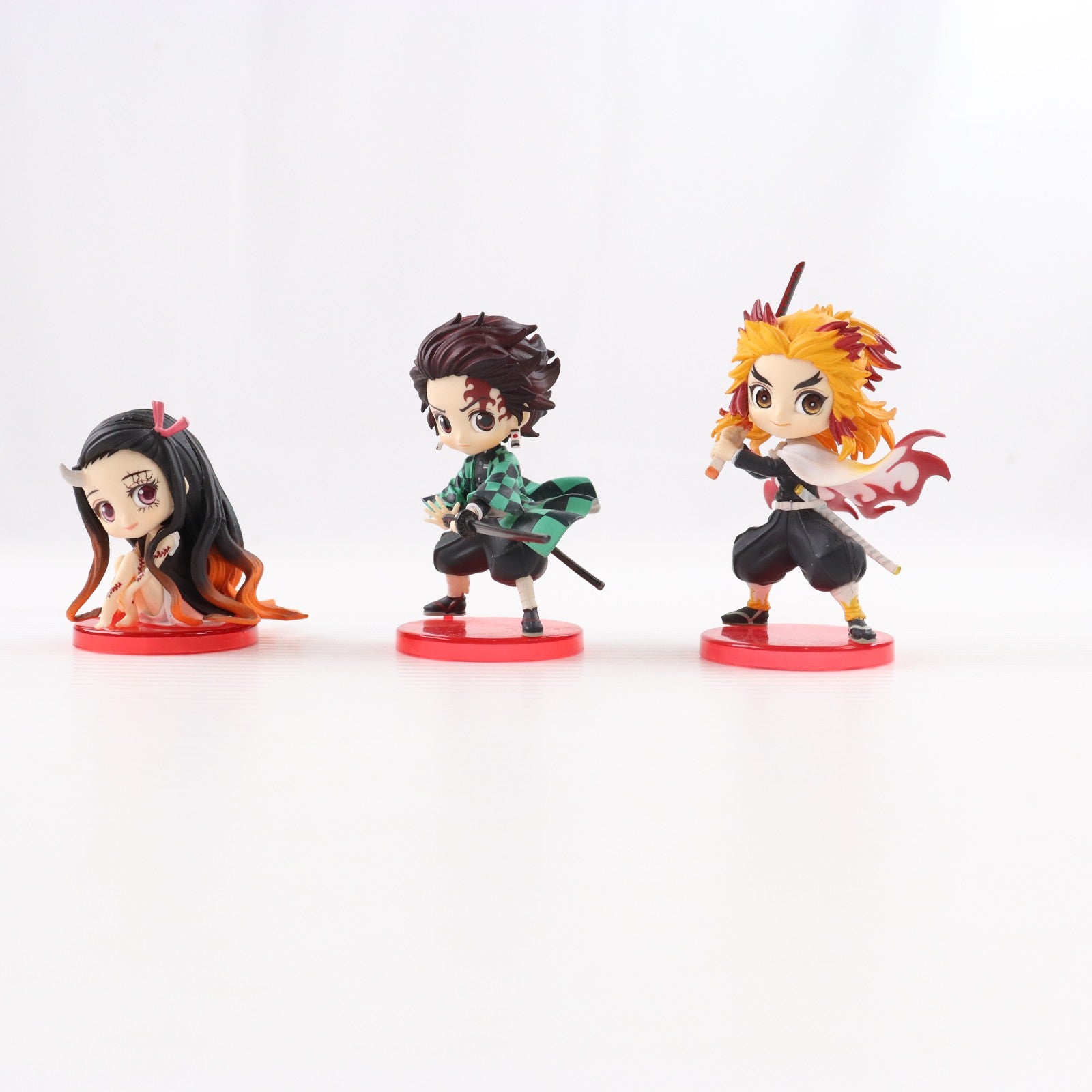 【中古即納】[FIG] Q posket petit 煉獄杏寿郎&竈門炭治郎&竈門禰豆子(れんごくきょうじゅろう&かまどたんじろう&かまどねずこ) 週刊少年ジャンプ応募者全員サービス 鬼滅の刃 完成品 フィギュア(81886) バンプレスト(20190131)