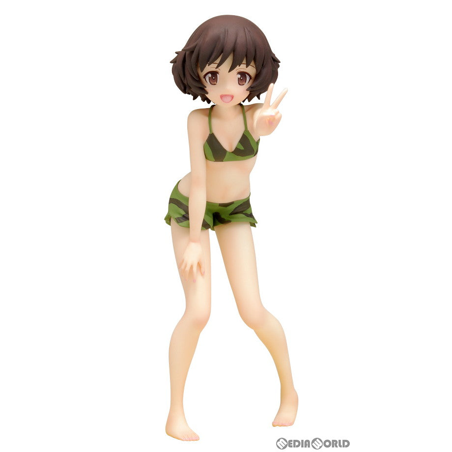 【中古即納】[FIG] BEACH QUEENS(ビーチクイーンズ) 秋山優花里(あきやまゆかり) ガールズ&パンツァー 1/10 完成品 フィギュア(NF-412) ウェーブ(WAVE)(20140823)