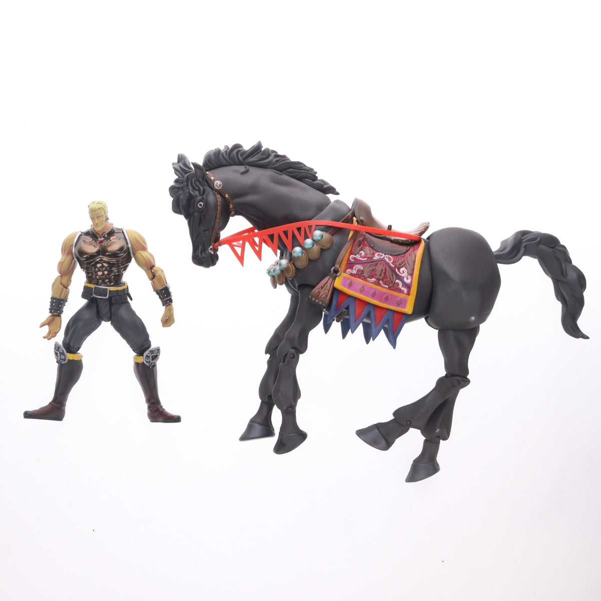 【中古即納】[FIG] バイオレンスアクションフィギュアデラックス ラオウ&黒王号(茶鎧/黒太腿) 北斗の拳 完成品 海洋堂(19991231)
