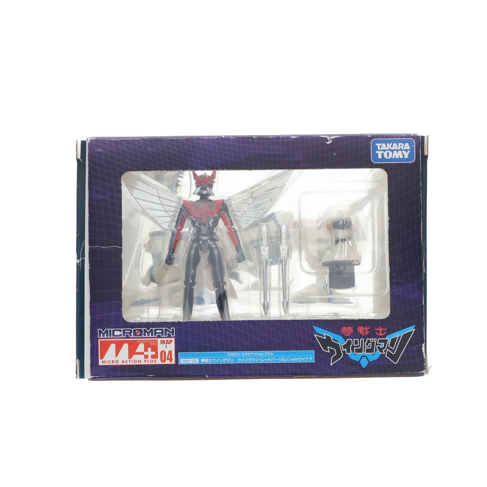 【中古即納】[FIG] ミクロマン ミクロアクションプラス MAP-04 ウイングマン(レッドVer.)withウイナア 夢戦士ウイングマン 完成品 可動フィギュア タカラトミー(20080327)