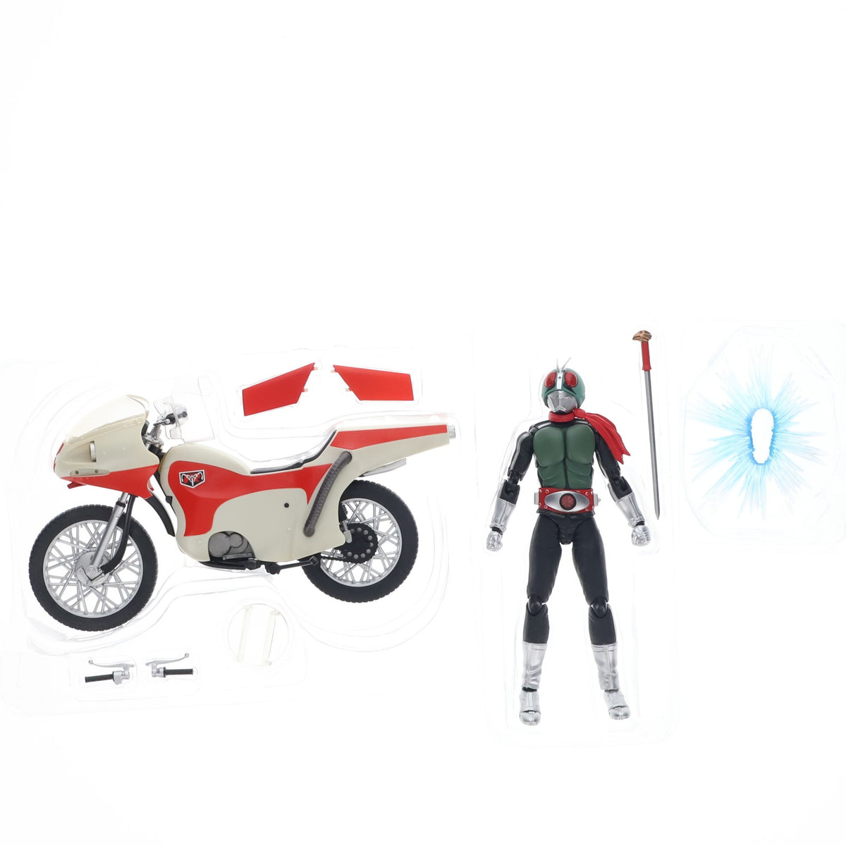 【中古即納】[FIG] S.H.Figuarts(フィギュアーツ) 仮面ライダー新1号&新サイクロン号セット 完成品 可動フィギュア バンダイ(20141025)