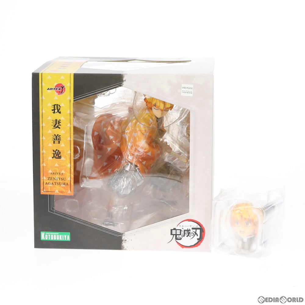 【中古即納】[FIG] コトブキヤショップ限定特典付属 ARTFX J 我妻善逸(あがつまぜんいつ) 鬼滅の刃 1/8 完成品 フィギュア(PP849) コトブキヤ(20200831)