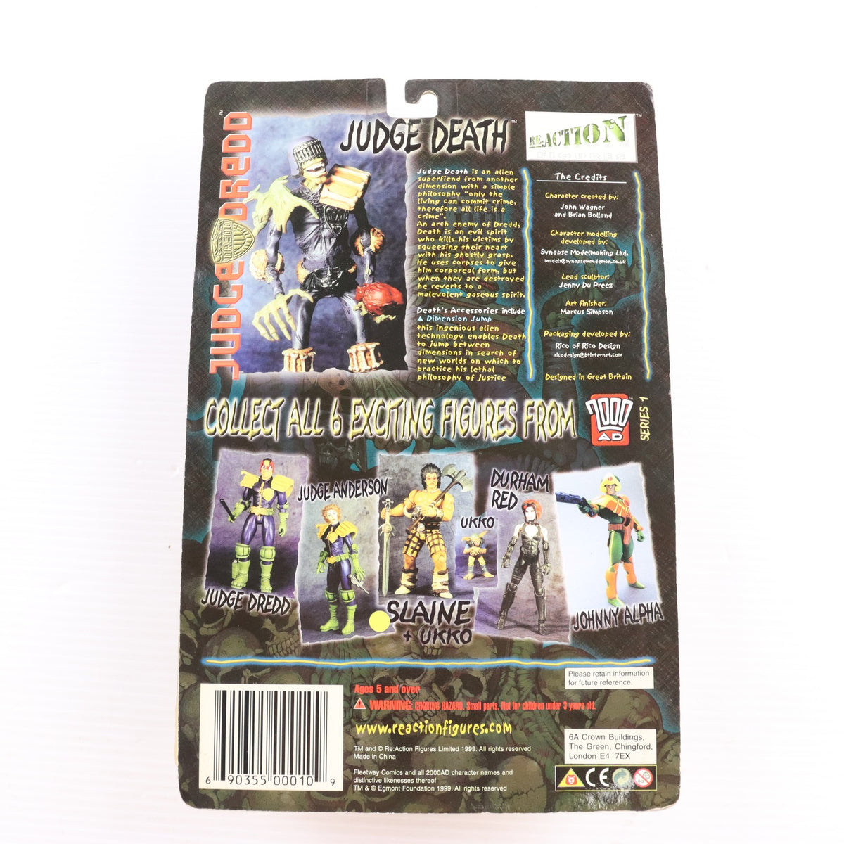 【中古即納】[FIG] 2000 AD コレクターズ シリーズ 1 ジャッジ・デス ジャッジ・ドレッド 完成品 アクションフィギュア Re:Action Figures(19991231)