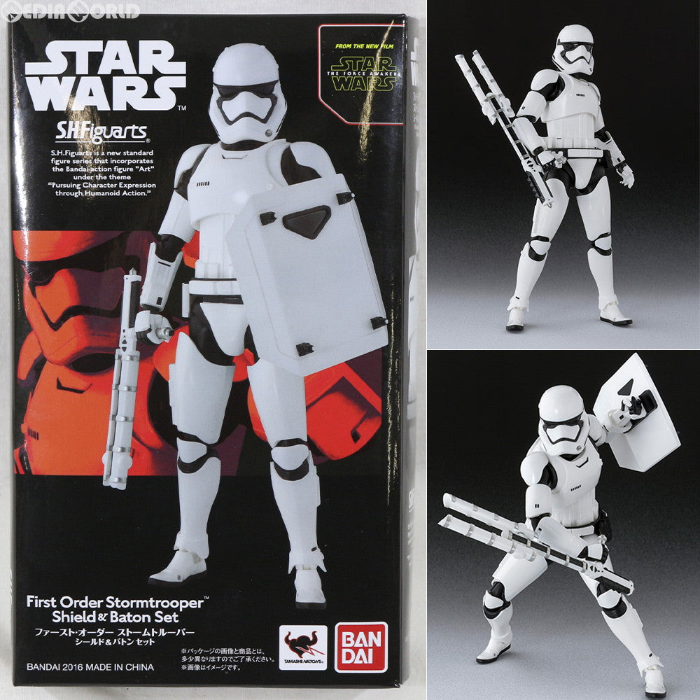 【中古即納】[FIG] 魂ウェブ商店限定 S.H.Figuarts(フィギュアーツ) ファースト・オーダー ストームトルーパー(シールド&バトンセット) STAR WARS(スター・ウォーズ)/フォースの覚醒 可動フィギュア バンダイ(20160531)