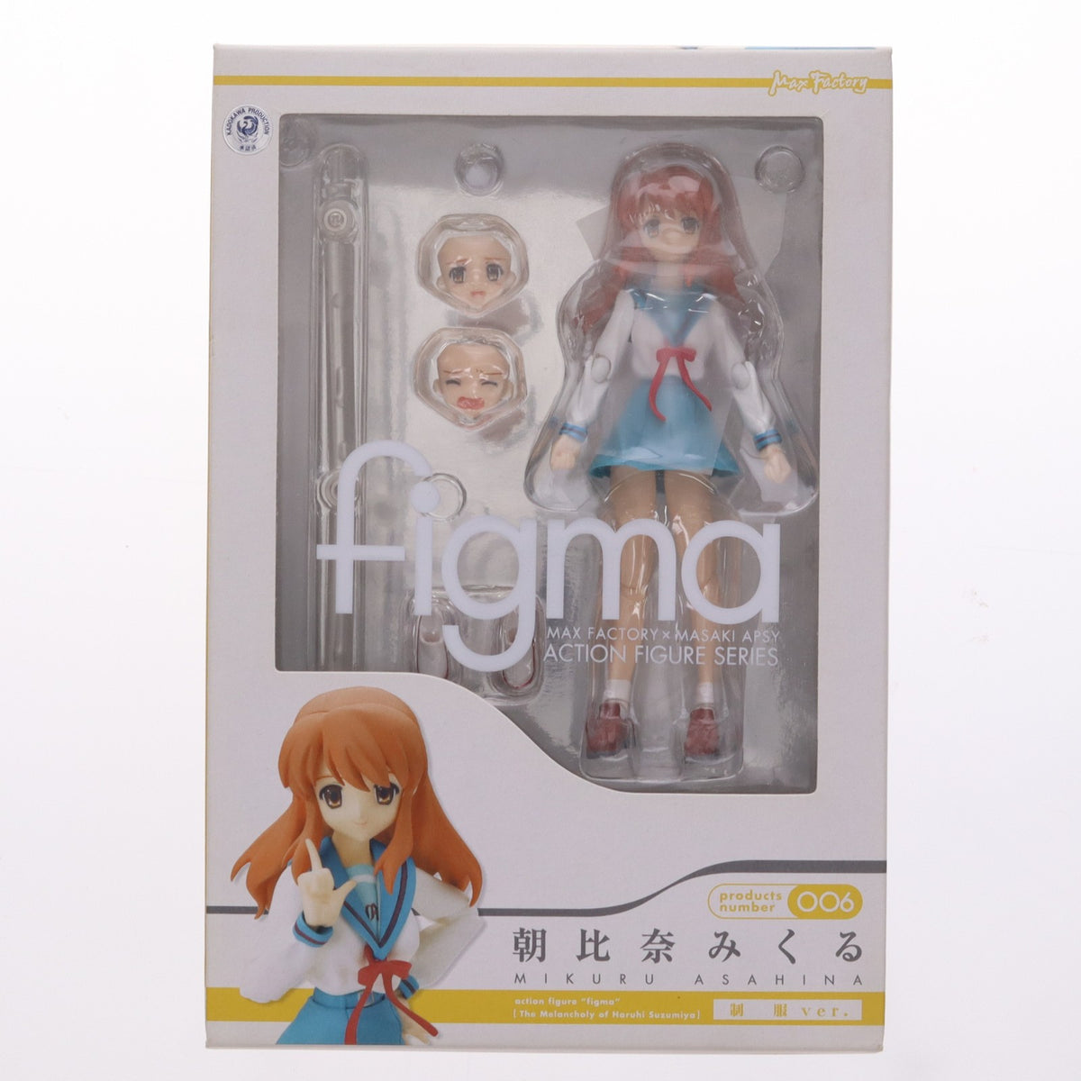 【中古即納】[FIG] figma(フィグマ) 006 朝比奈みくる(あさひなみくる) 制服ver. 涼宮ハルヒの憂鬱 完成品 可動フィギュア マックスファクトリー(20080719)