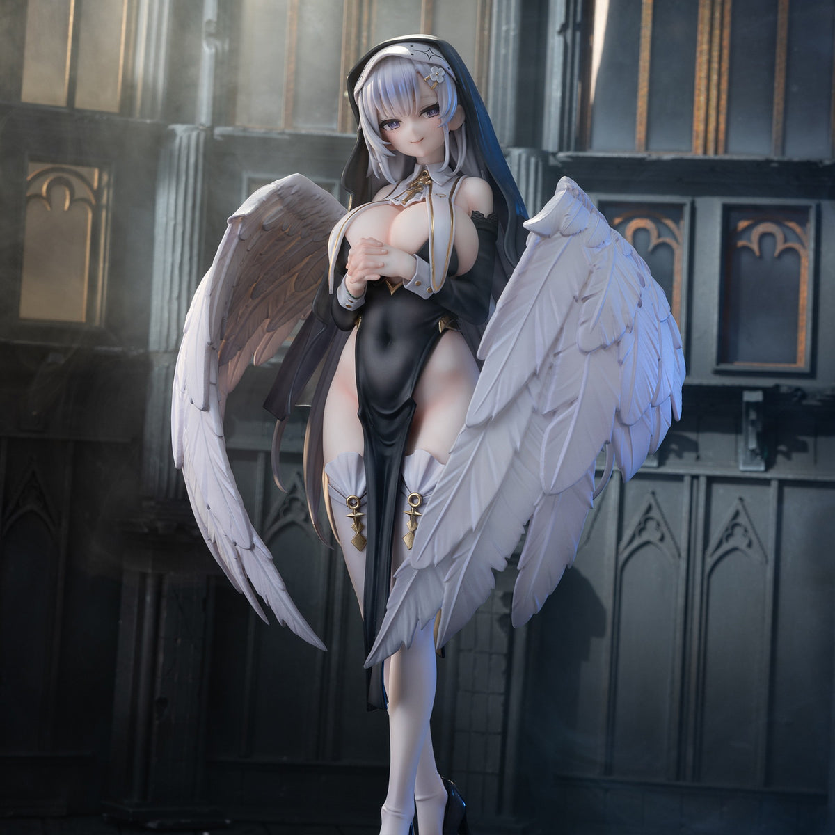 【中古即納】[FIG] 差し替え用表情パーツ付属 天使修道女 聖羽 通常版 1/6 完成品 フィギュア KAWA DESIGN(20260430)