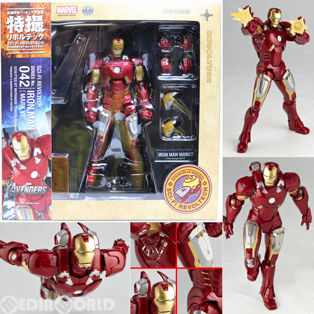 【中古即納】[FIG] 特撮リボルテック042 アイアンマンマーク7 完成品 可動フィギュア 海洋堂(20140712)