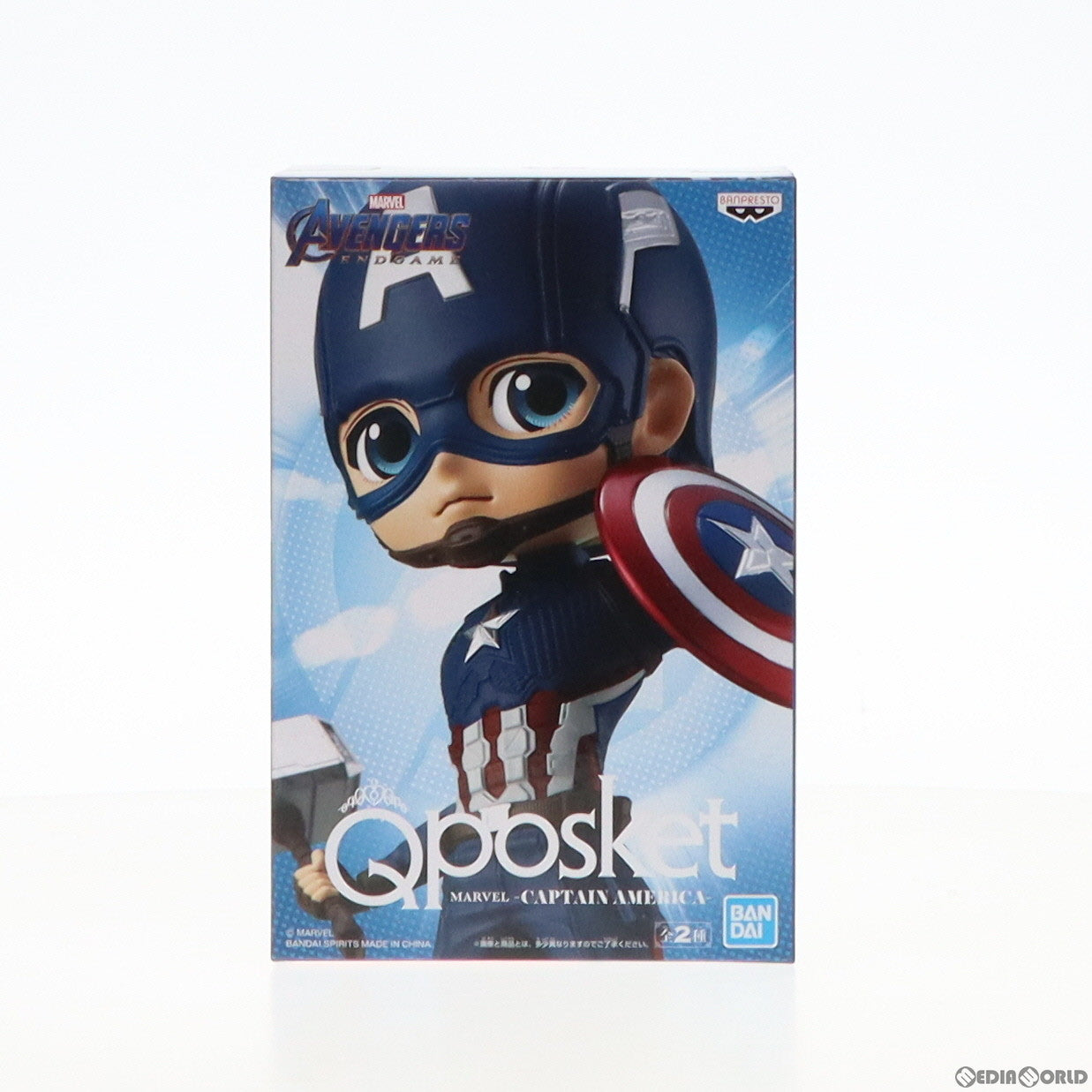 【中古即納】[FIG] キャプテン・アメリカ(A マスク) キャプテン・アメリカ Q posket MARVEL -CAPTAIN AMERICA- フィギュア プライズ（82045) バンプレスト(20200430)