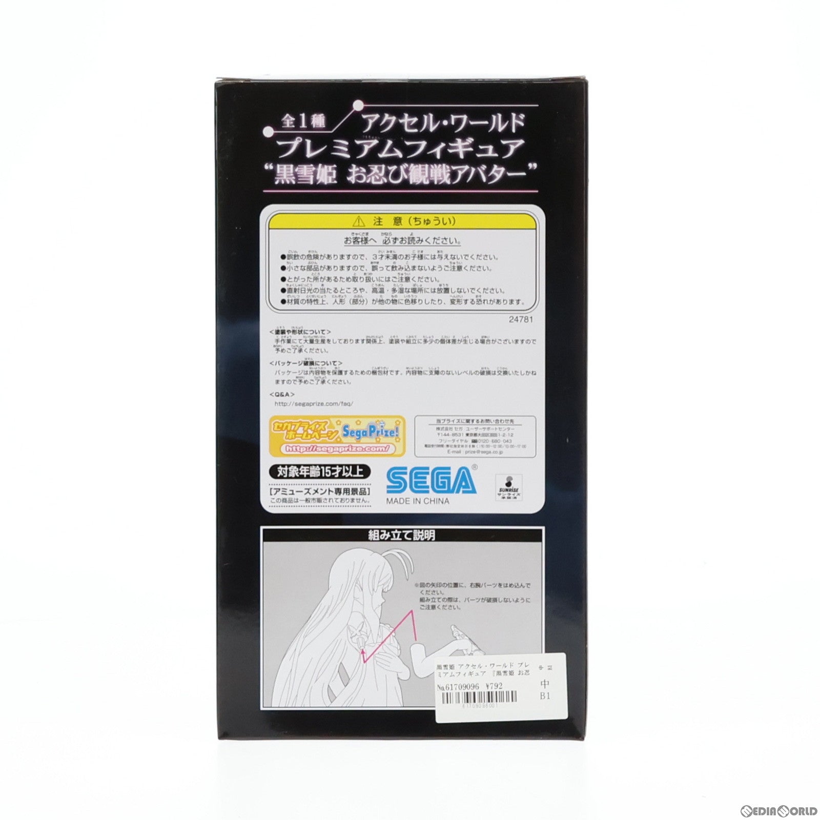 【中古即納】[FIG] 黒雪姫 アクセル・ワールド プレミアムフィギュア 『黒雪姫 お忍び観戦アバター』 プライズ(24781) セガ(20121220)