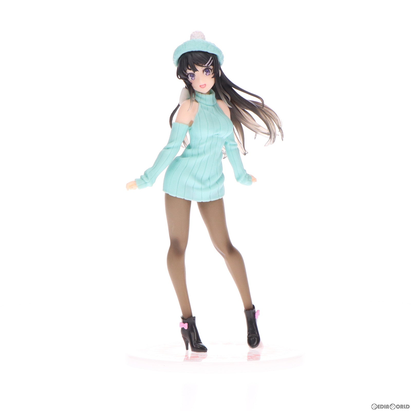 【中古即納】[FIG] 桜島麻衣(さくらじままい) Coreful フィギュア 桜島麻衣〜描き下ろしニットワンピースver.〜 青春ブタ野郎はバニーガール先輩の夢を見ない プライズ(451288200) タイトー(20210220)