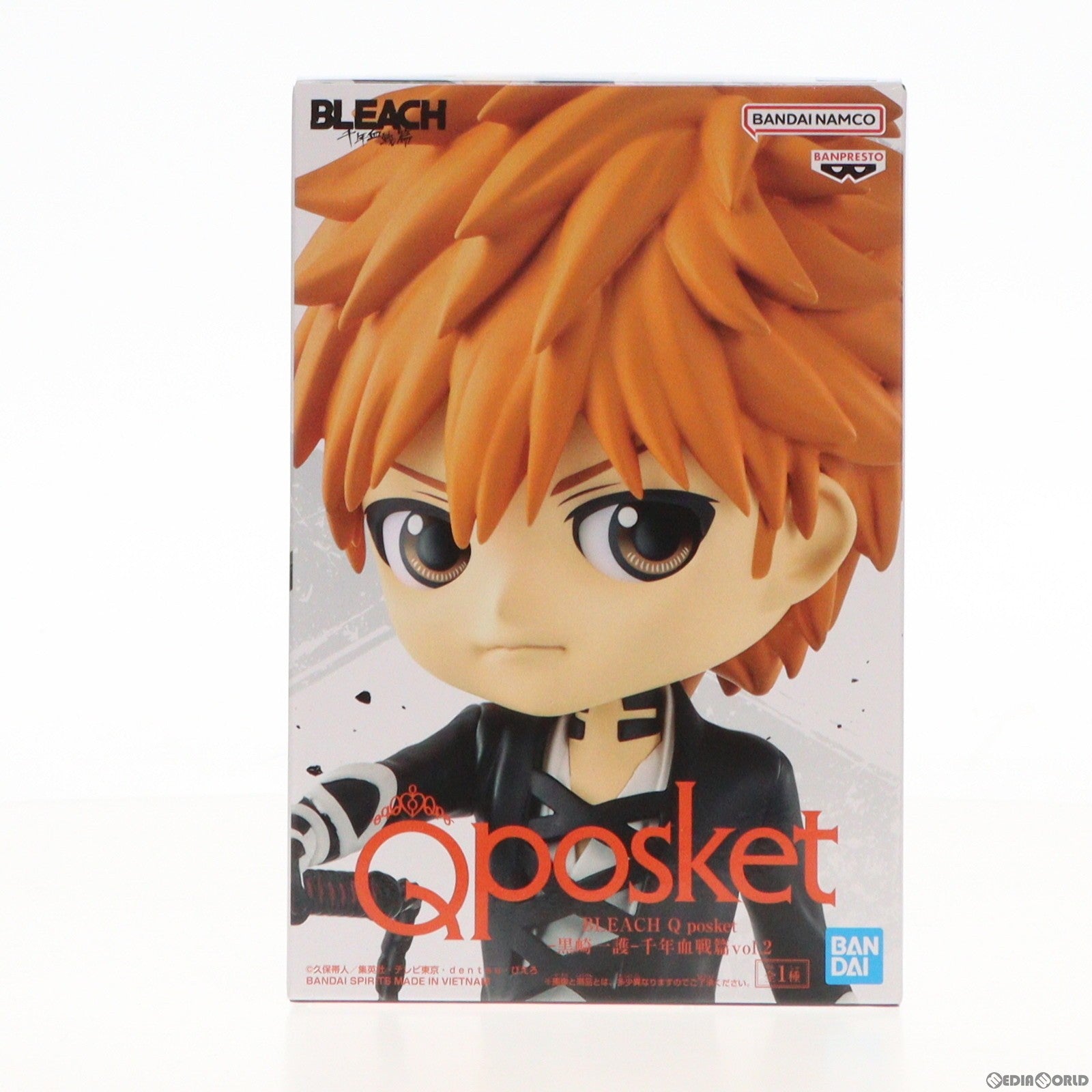 【中古即納】[FIG] 黒崎一護(くろさきいちご) BLEACH(ブリーチ) Q posket-黒崎一護-千年血戦篇vol.2 フィギュア プライズ(2673120) バンプレスト(20230720)